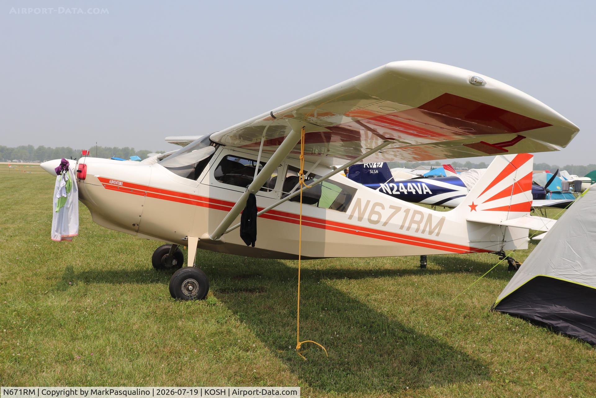 Aircraft N671RM, 2002 American Champion 7GCAA Citabria, c/n 463-2002, American Champion 7GCAA, at KOSH, photo by MarkPasqualino