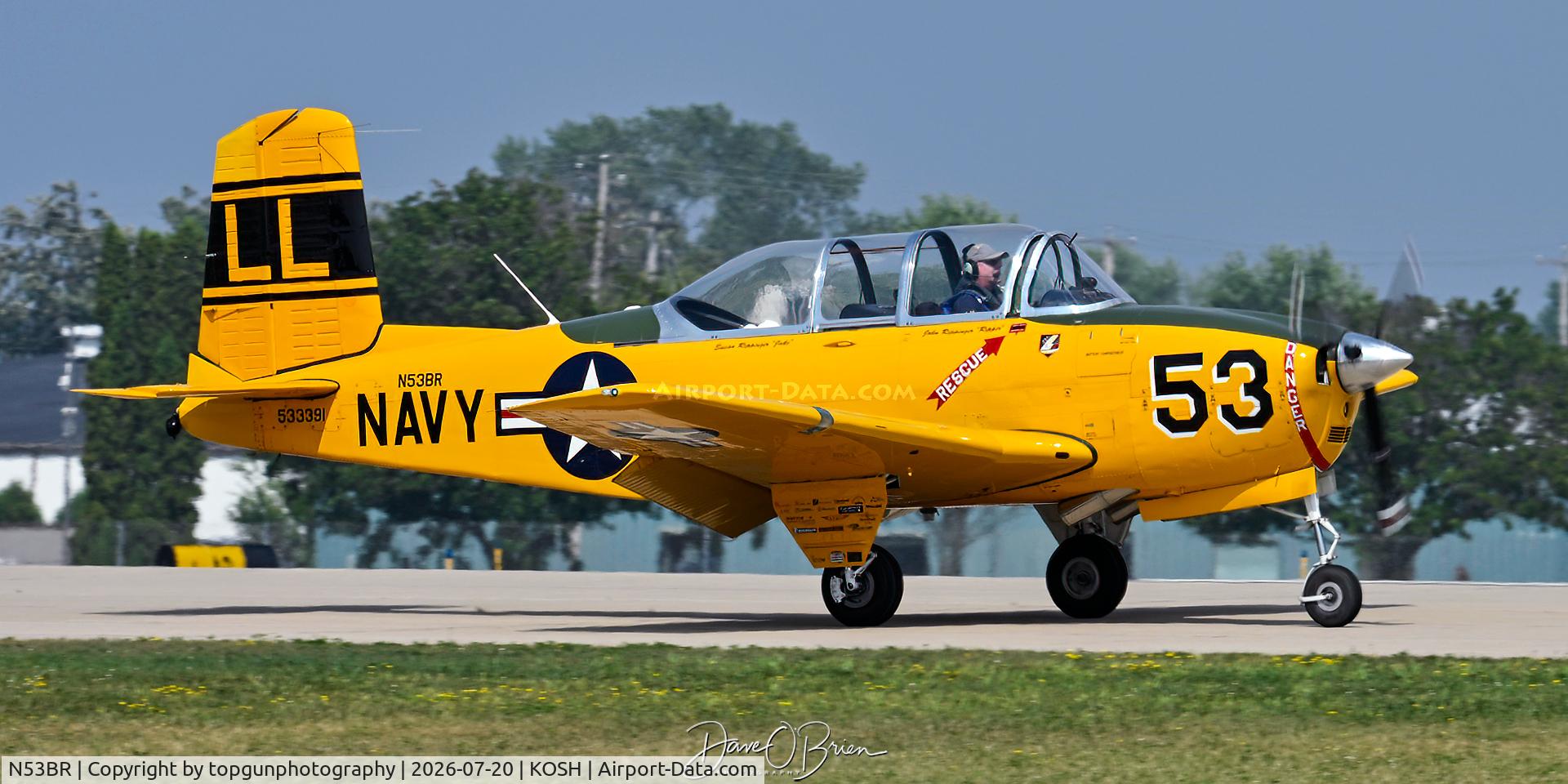 Aircraft N53BR, 1953 Beech T-34A Mentor Mentor, c/n G-152, Oshkosh 26, at KOSH, photo by topgunphotography