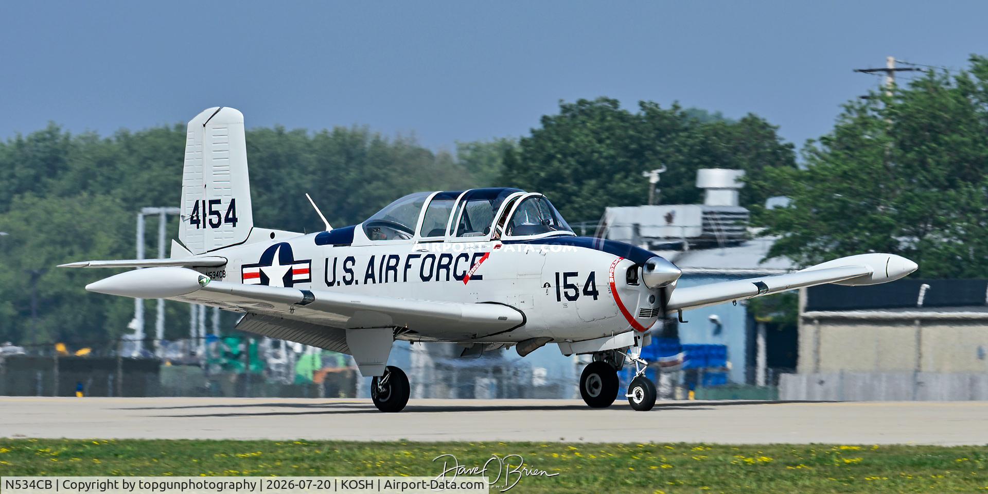 Aircraft N534CB, 1953 Beech (CCF) T-34A (A45) Mentor, c/n CCF34-123, Oshkosh 26, at KOSH, photo by topgunphotography