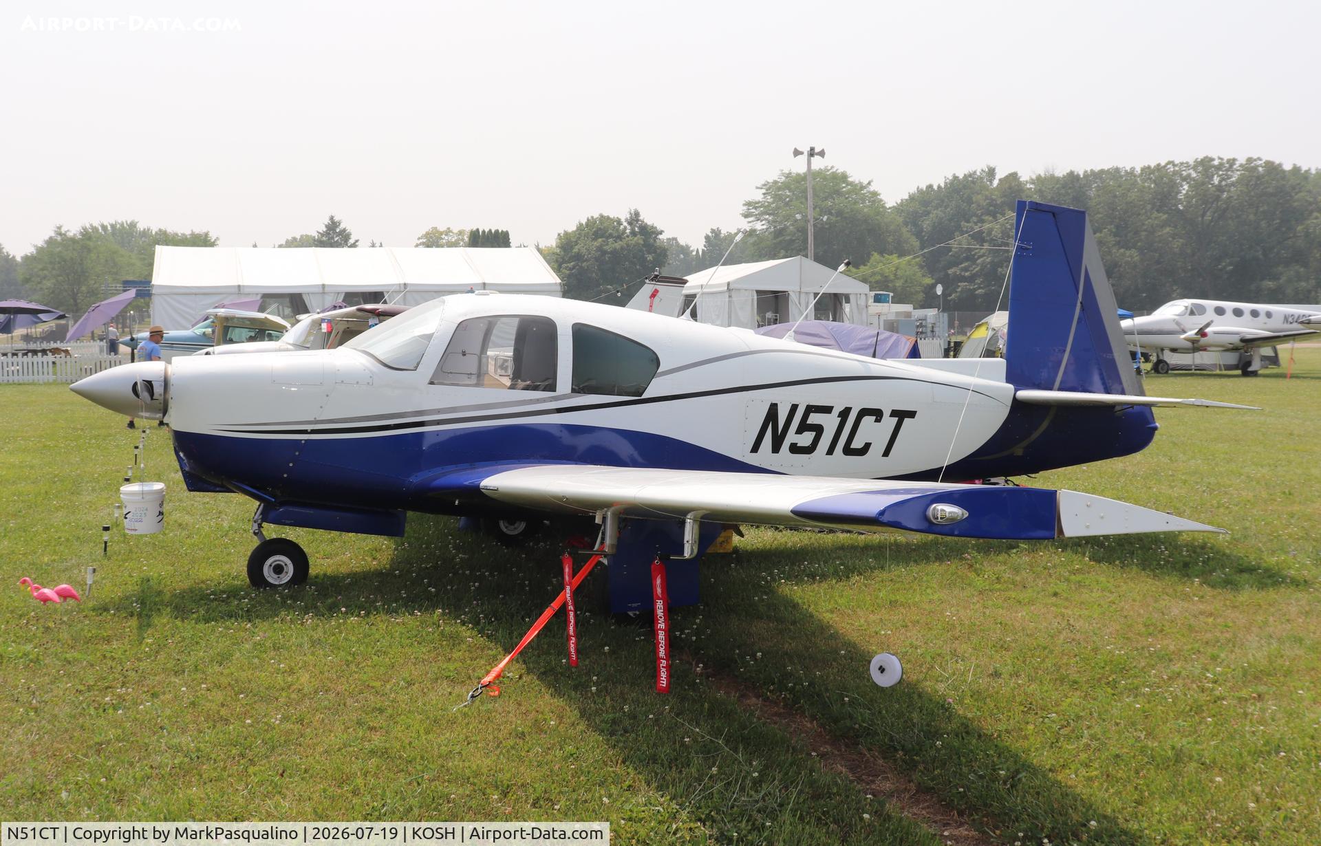 Aircraft N51CT, 1962 Mooney M20C Ranger Ranger, c/n 2034, Mooney M20C, at KOSH, photo by MarkPasqualino