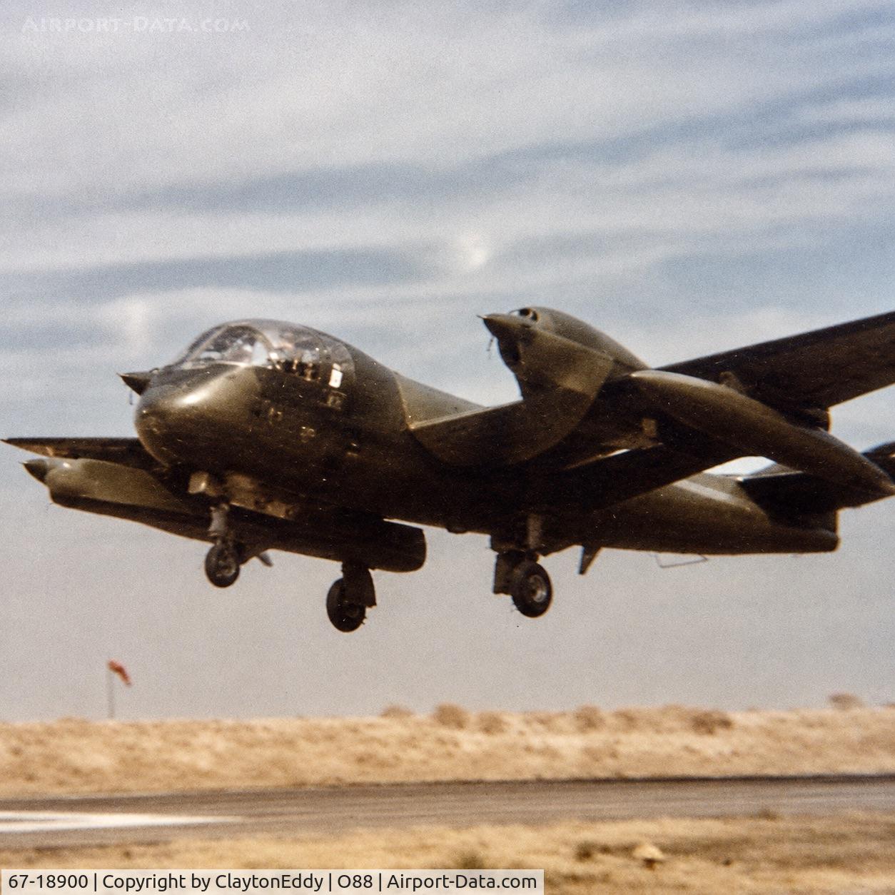 Aircraft 67-18900, 1967 Grumman OV-1C Mohawk, c/n 101C, Old Rio Vista Airport in California late 1970's or early 1980's, at O88, photo by ClaytonEddy