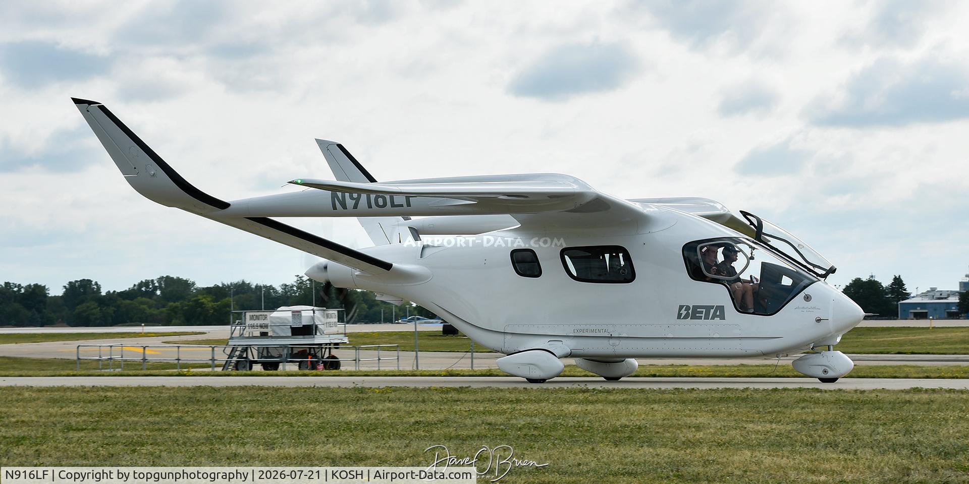Aircraft N916LF, 2024 Beta Technologies Inc CX300, c/n BT31C-0001, Oshkosh 26, at KOSH, photo by topgunphotography