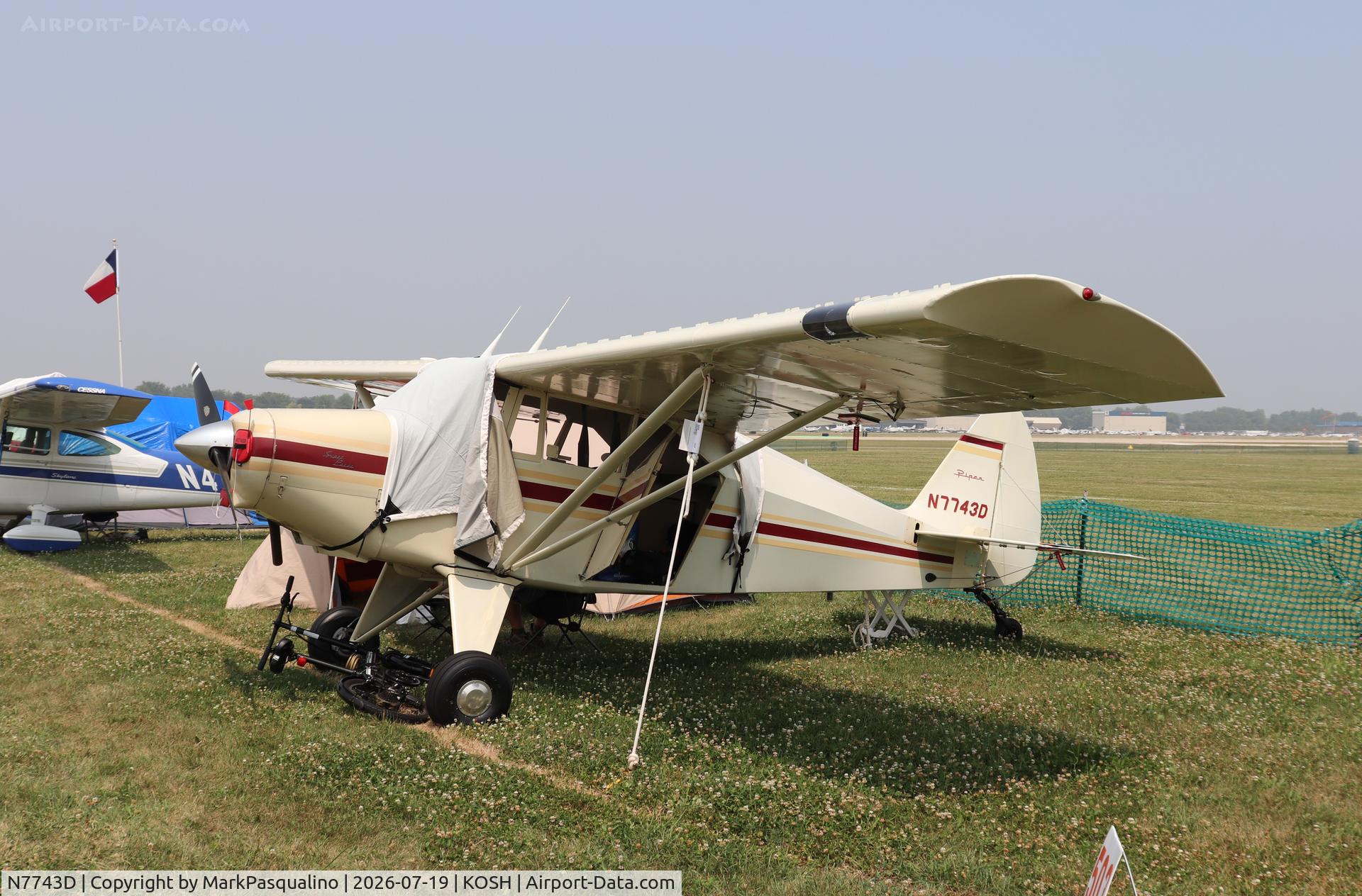 Aircraft N7743D, 1957 Piper PA-22-150 Tri-Pacer, c/n 22-5422, Piper PA-22-150, at KOSH, photo by MarkPasqualino