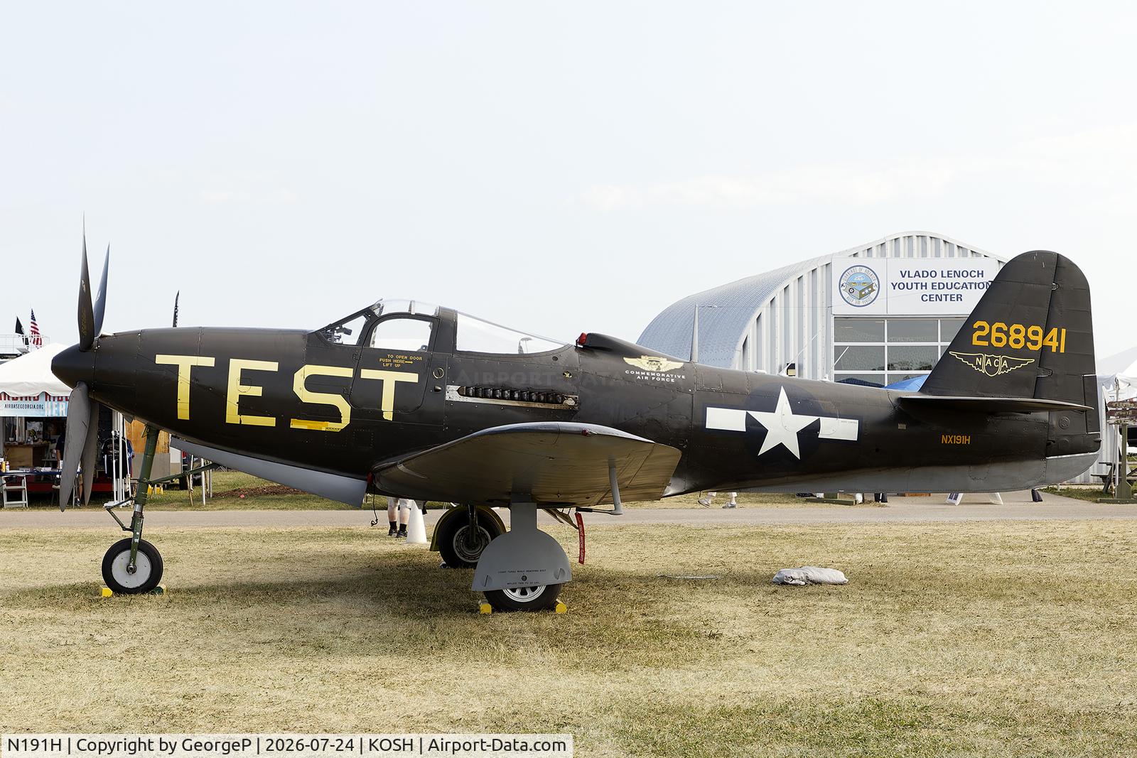 Aircraft N191H, 1944 Bell P-63A-6-BE Kingcobra, c/n 33-11, Airventure 2026., at KOSH, photo by GeorgeP