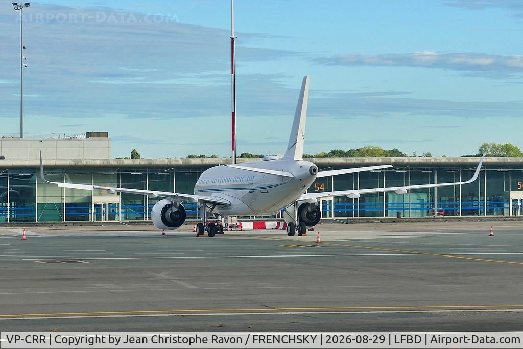 Aircraft VP-CRR, 2020 Airbus A319-153N (CJ), c/n 10339, Jet Aviation Business Jets, at LFBD, photo by Jean Christophe Ravon / FRENCHSKY