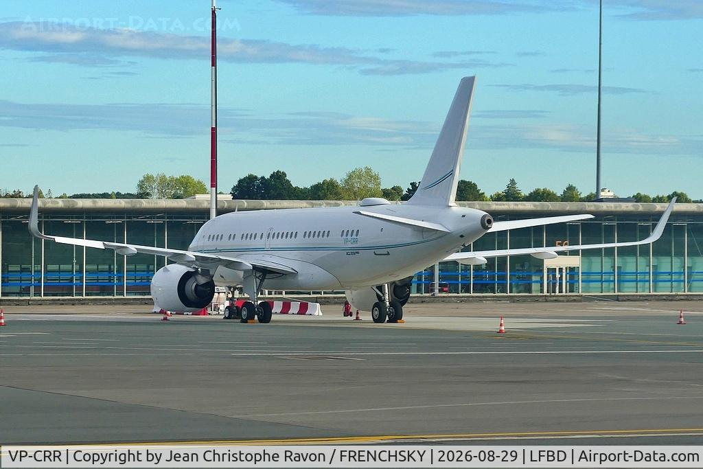 Aircraft VP-CRR, 2020 Airbus A319-153N (CJ), c/n 10339, Jet Aviation Business Jets, at LFBD, photo by Jean Christophe Ravon / FRENCHSKY
