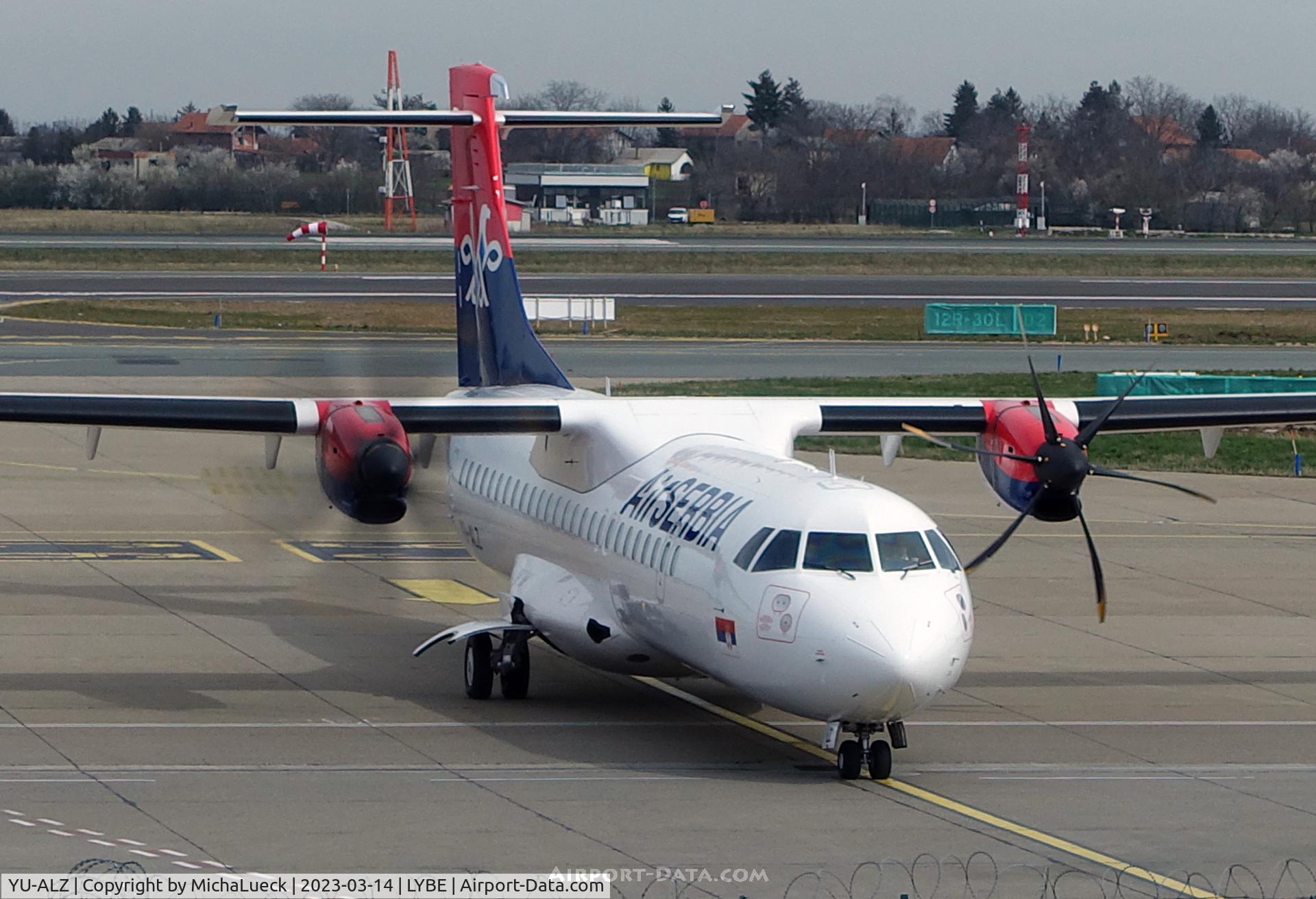 Aircraft YU-ALZ, 2013 ATR 72-600 (72-212A), c/n 1083, At Nikola Tesla, at LYBE, photo by MichaLueck
