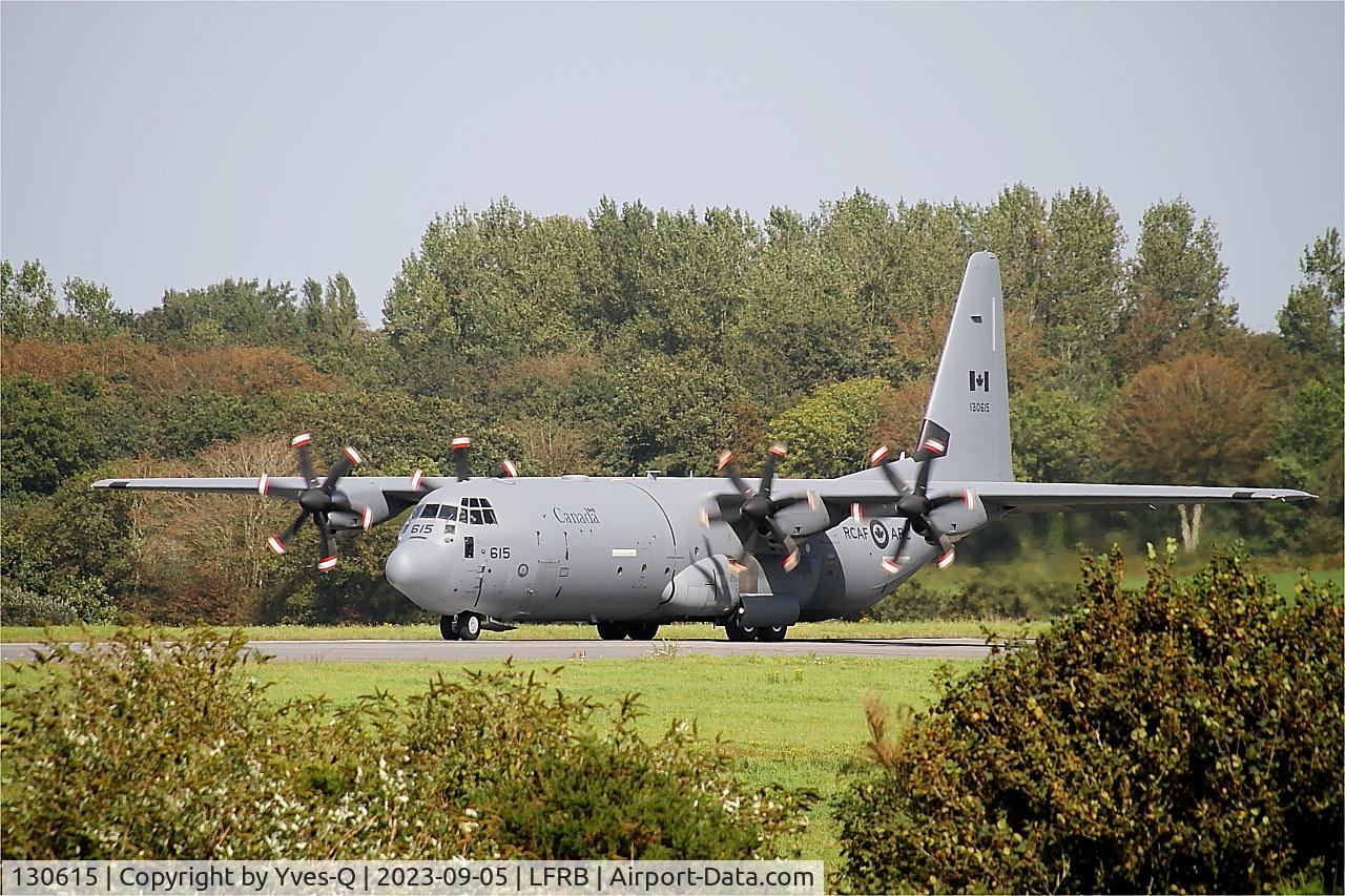 Aircraft 130615, 2012 Lockheed Martin CC-130J-30 Hercules, c/n 382-5688, Lockheed Martin CC-130J-30 Hercules, Ready to take off rwy 25L, Brest-Bretagne Airport (LFRB-BES), at LFRB, photo by Yves-Q