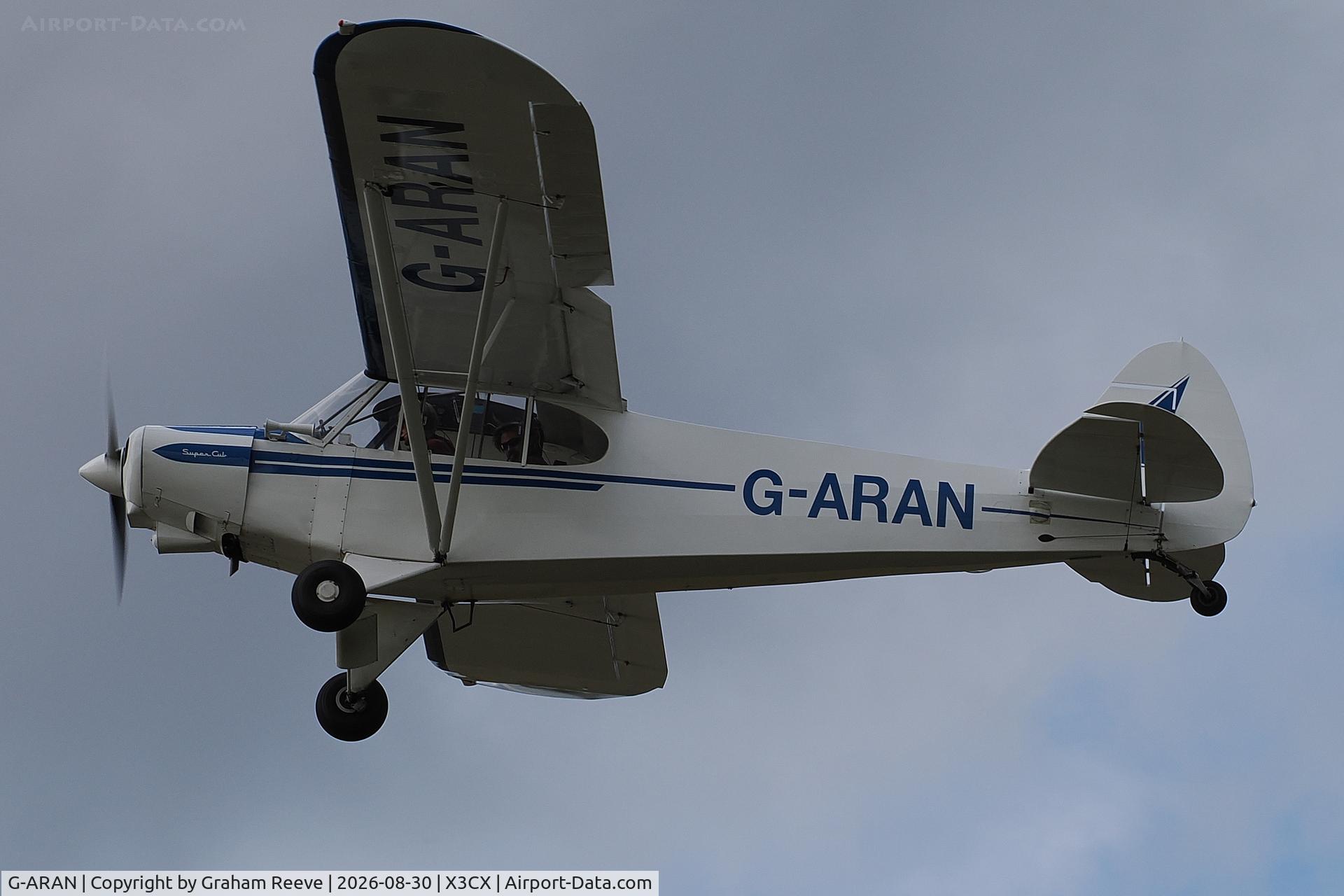 Aircraft G-ARAN, 1960 Piper PA-18-150 Super Cub, c/n 18-7307, Departing from Northrepps., at X3CX, photo by Graham Reeve