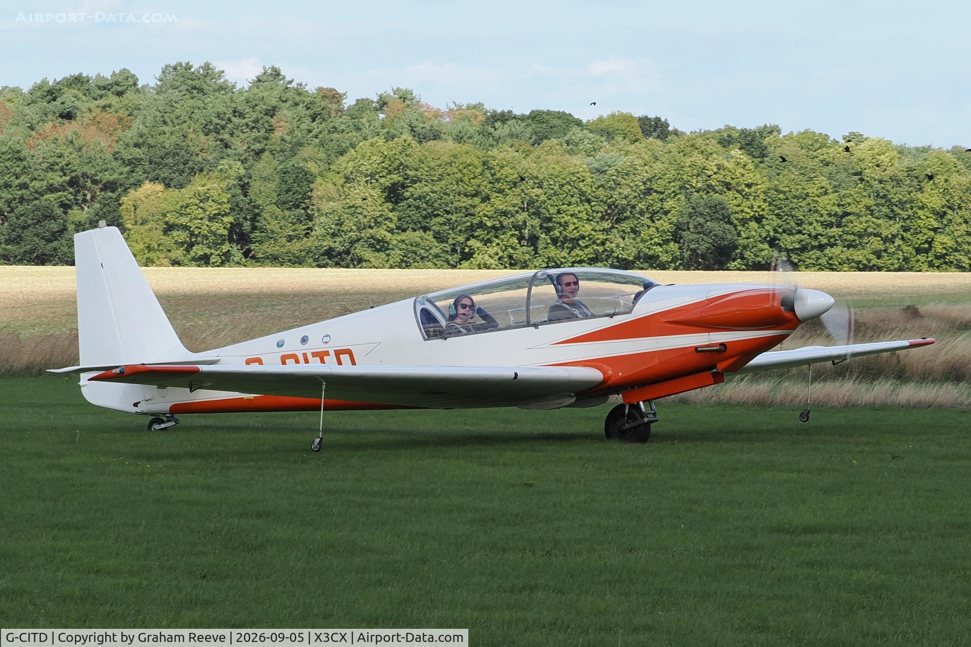 Aircraft G-CITD, 1972 Sportavia-Putzer Fournier RF-4D, c/n 5115, Just landed at Northrepps., at X3CX, photo by Graham Reeve