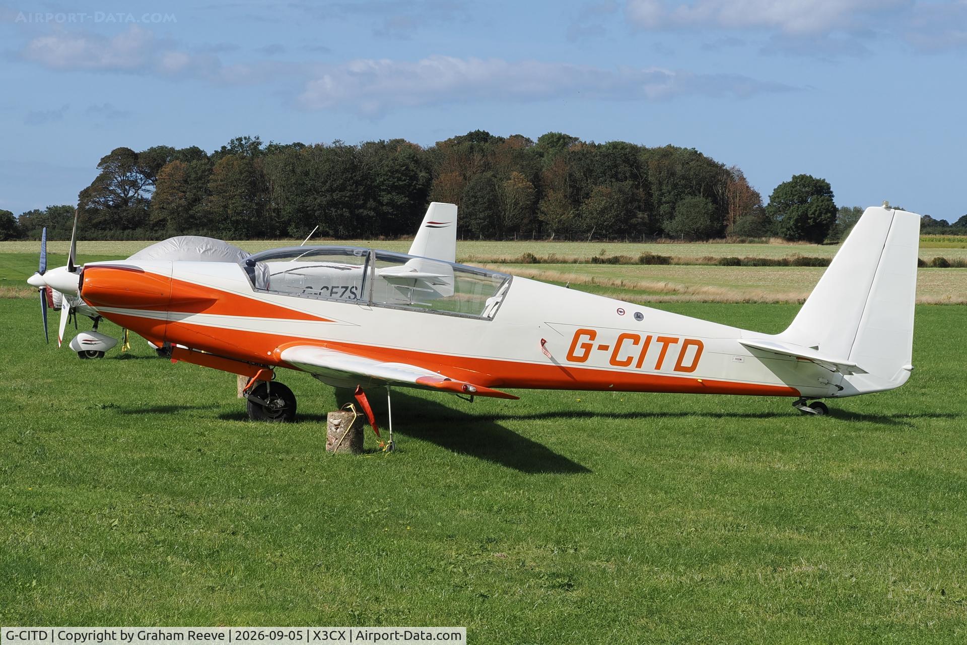 Aircraft G-CITD, 1972 Sportavia-Putzer Fournier RF-4D, c/n 5115, Parked at Northrepps., at X3CX, photo by Graham Reeve