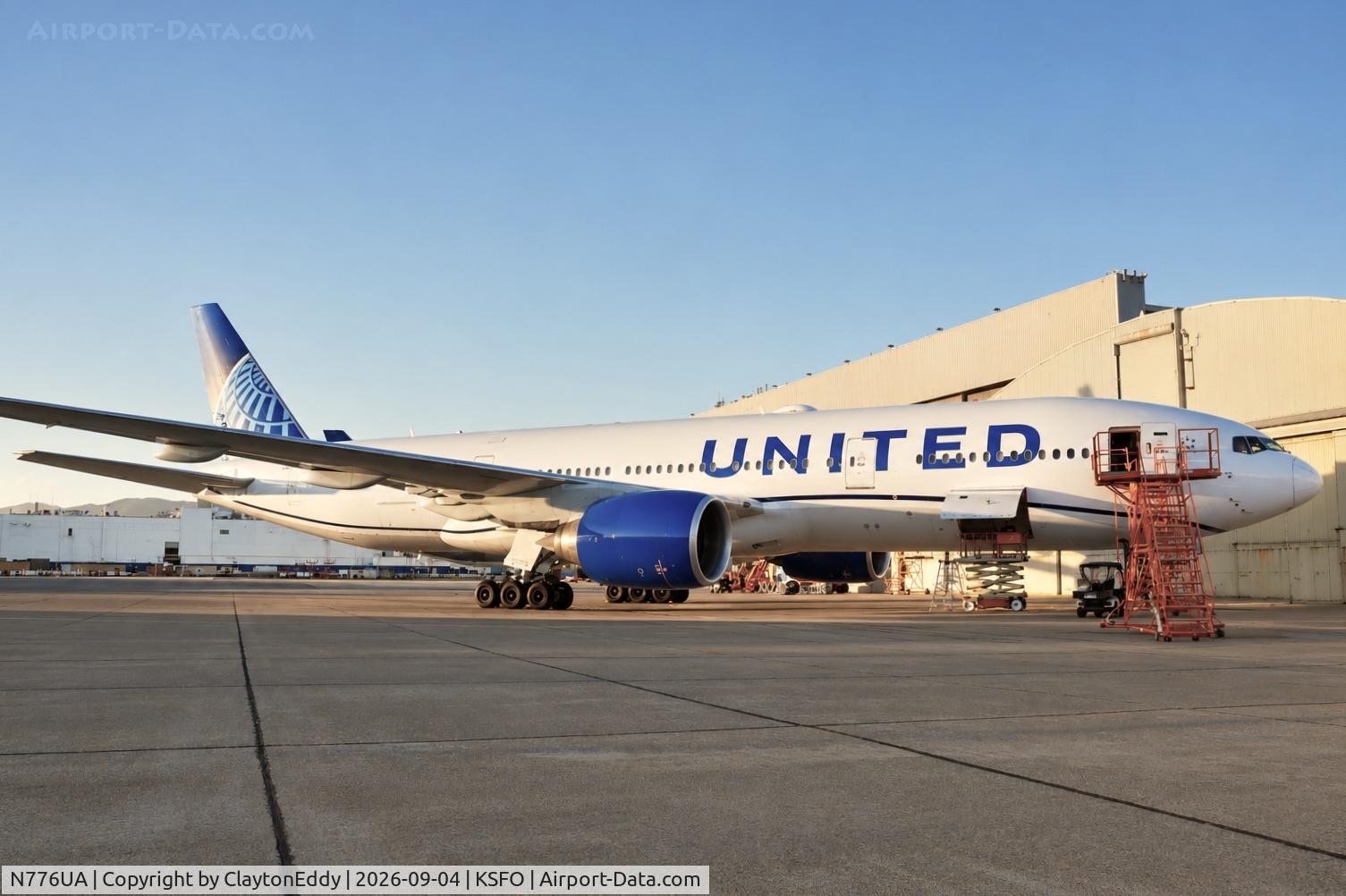 Aircraft N776UA, 1996 Boeing 777-222, c/n 26937, KSFO 2026, at KSFO, photo by ClaytonEddy