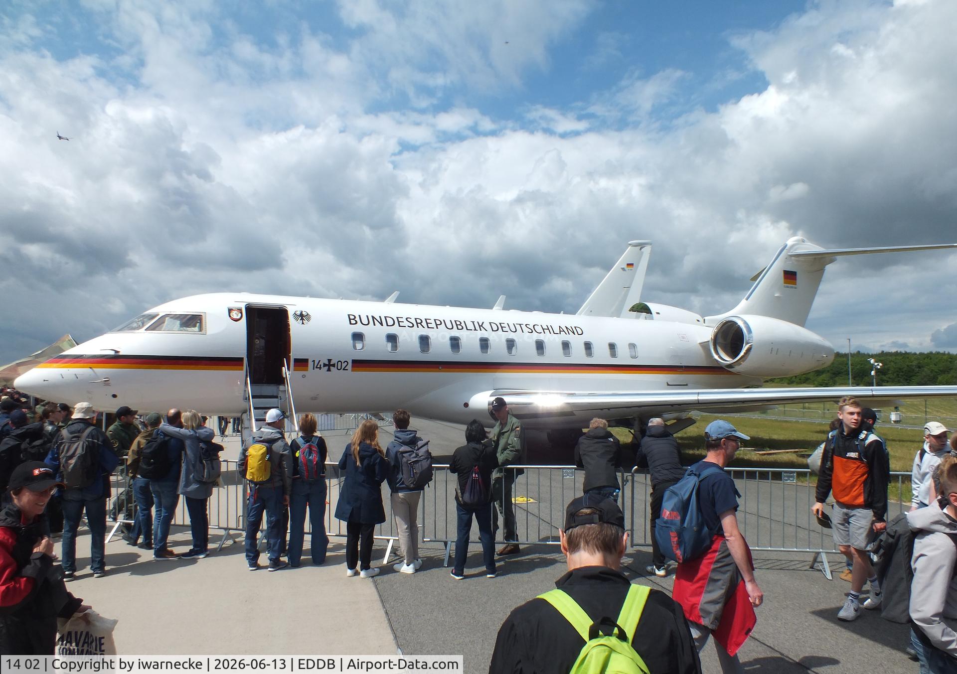 Aircraft 14 02, 2010 Bombardier BD-700-1A11 Global 5000, c/n 9404, Bombardier BD-700-1A11 Global 5000 of the Luftwaffe Flugbereitschaft BMVg (German air force VIP-Flight) at ILA 2026, Berlin, at EDDB, photo by iwarnecke