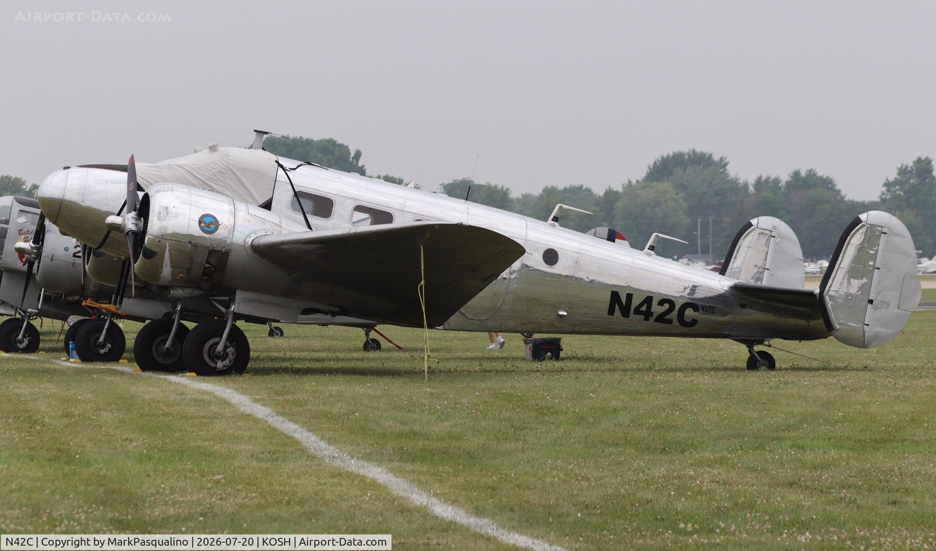 Aircraft N42C, 1948 Beech D18S, c/n A-468, Beech D18S, at KOSH, photo by MarkPasqualino