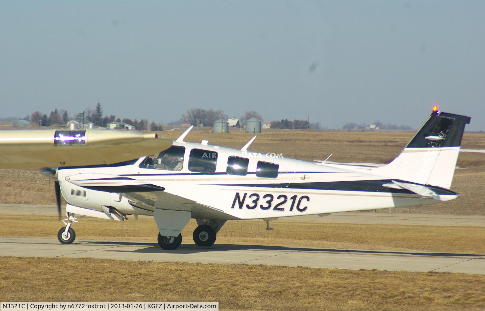 Aircraft N3321C, 1978 Beech A36 Bonanza 36, c/n E-1261, Taxiing for departure, at KGFZ, photo by n6772foxtrot