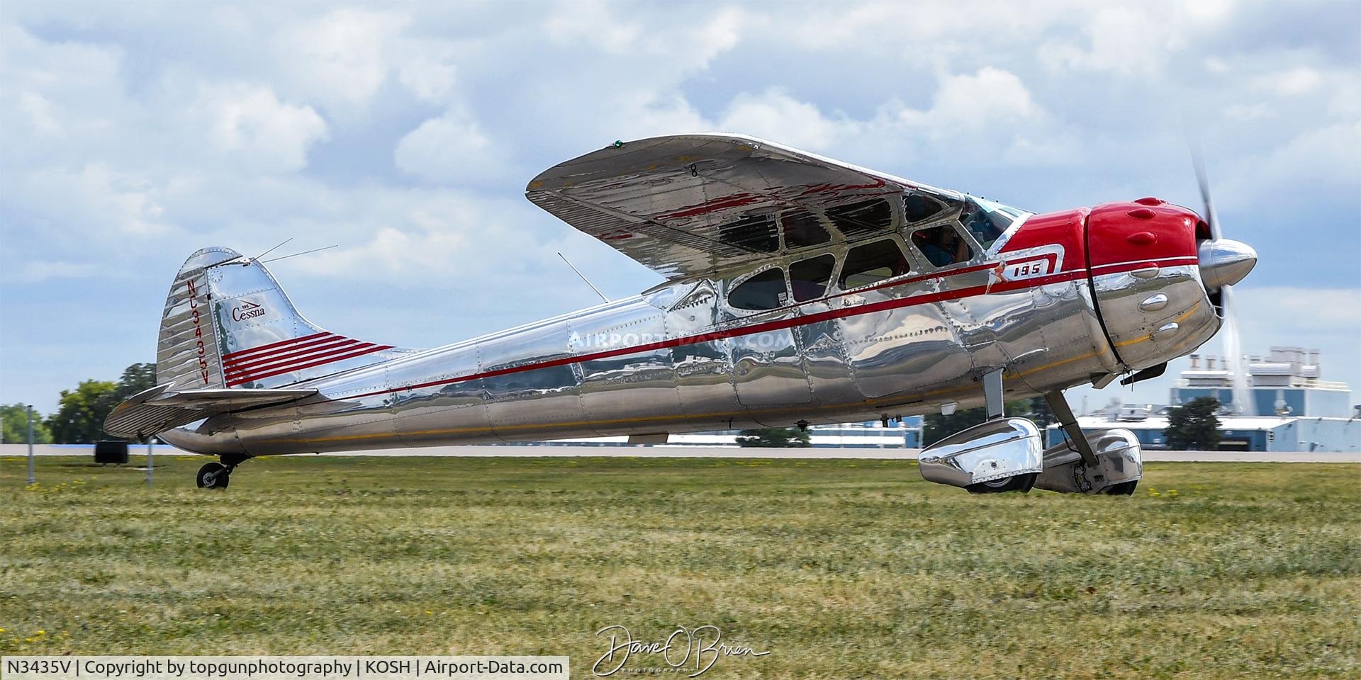 Aircraft N3435V, 1948 Cessna 195, c/n 7120, Oshkosh 26, at KOSH, photo by topgunphotography