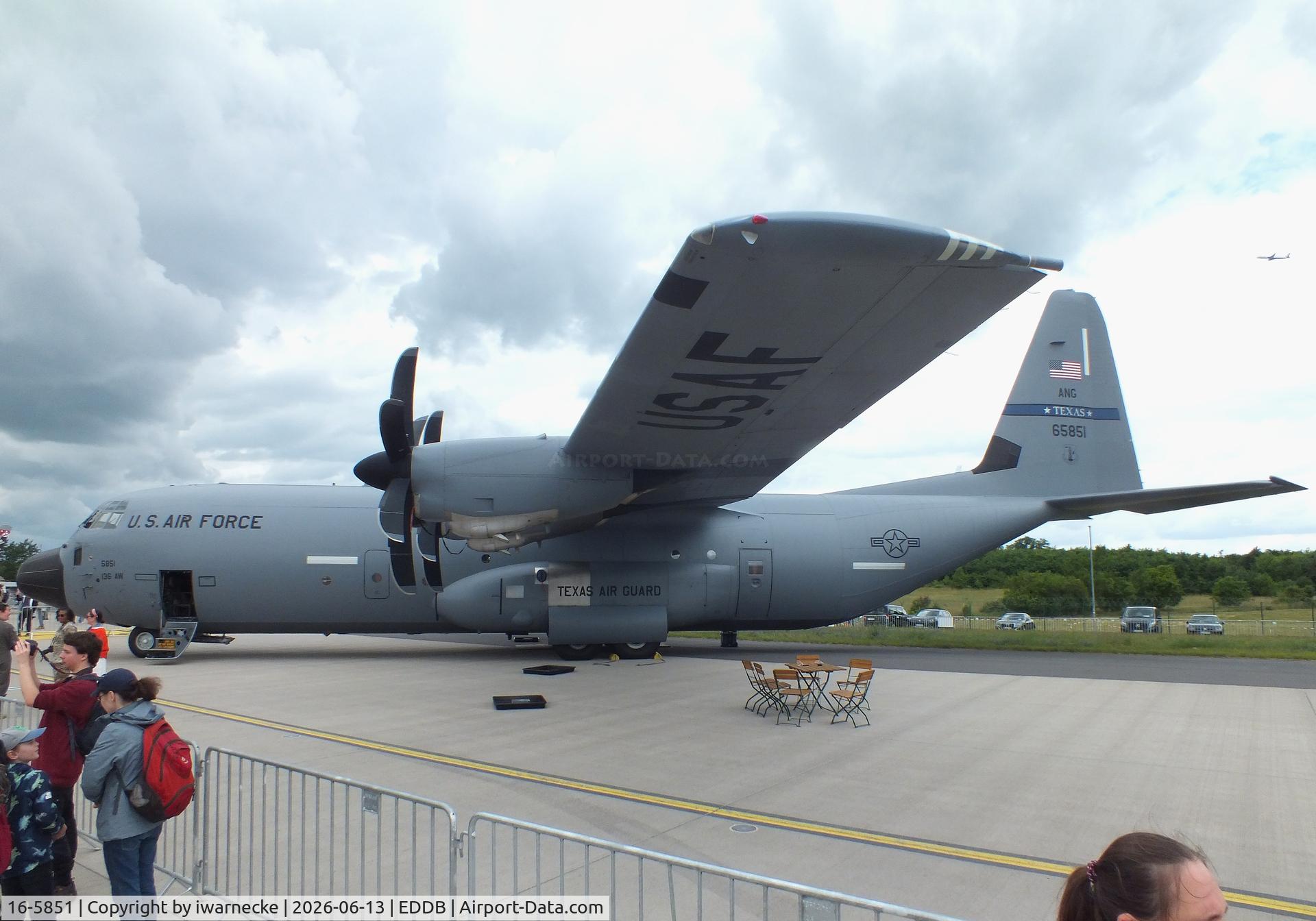 Aircraft 16-5851, 2017 Lockheed C-130J-30, c/n 382-5851, Lockheed C-130J-30 Super Hercules of the USAF TX ANG at ILA 2026,Berlin, at EDDB, photo by iwarnecke