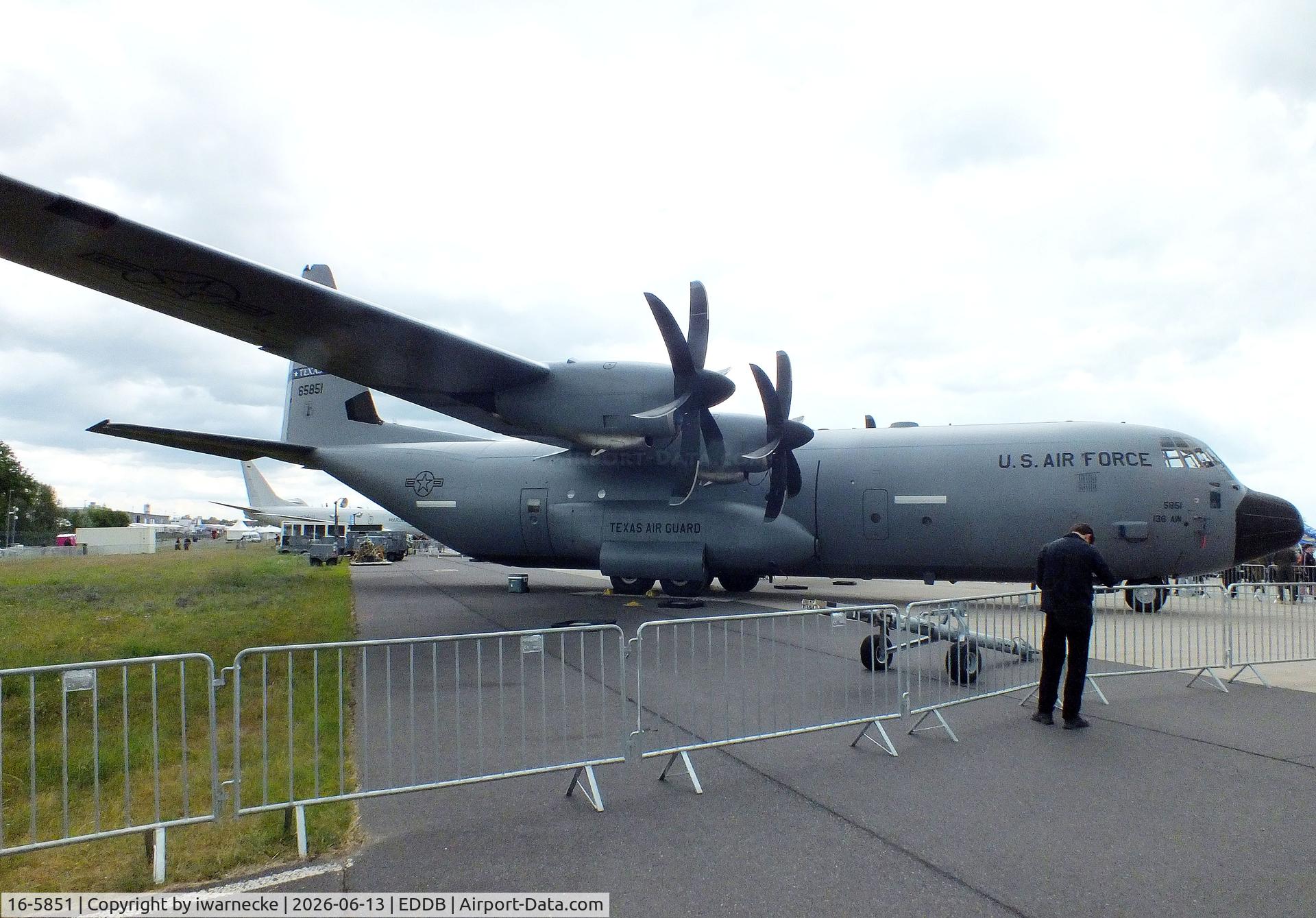 Aircraft 16-5851, 2017 Lockheed C-130J-30, c/n 382-5851, Lockheed C-130J-30 Super Hercules of the USAF TX ANG at ILA 2026,Berlin, at EDDB, photo by iwarnecke