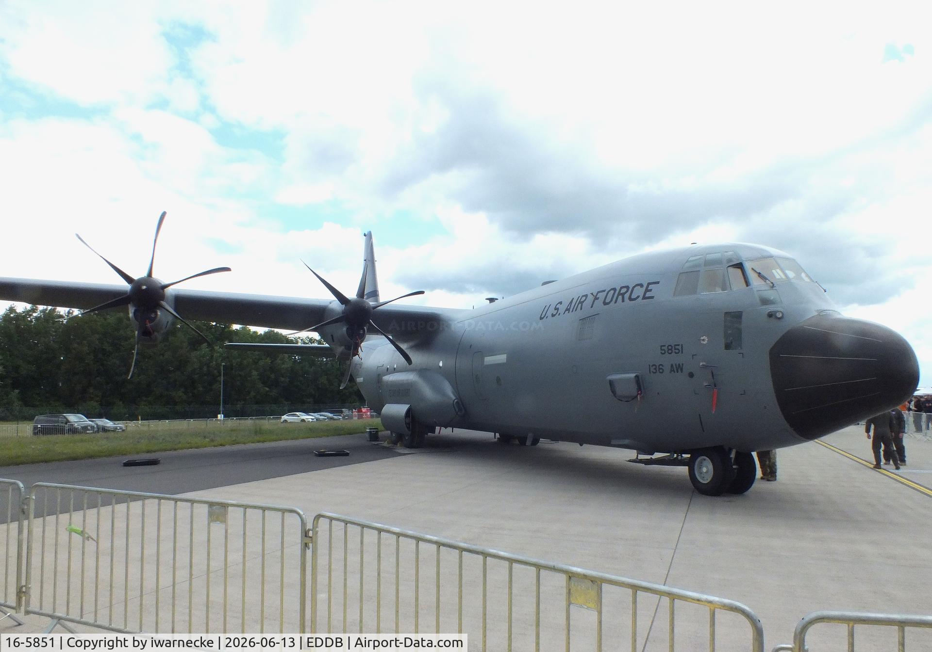 Aircraft 16-5851, 2017 Lockheed C-130J-30, c/n 382-5851, Lockheed C-130J-30 Super Hercules of the USAF TX ANG at ILA 2026,Berlin, at EDDB, photo by iwarnecke
