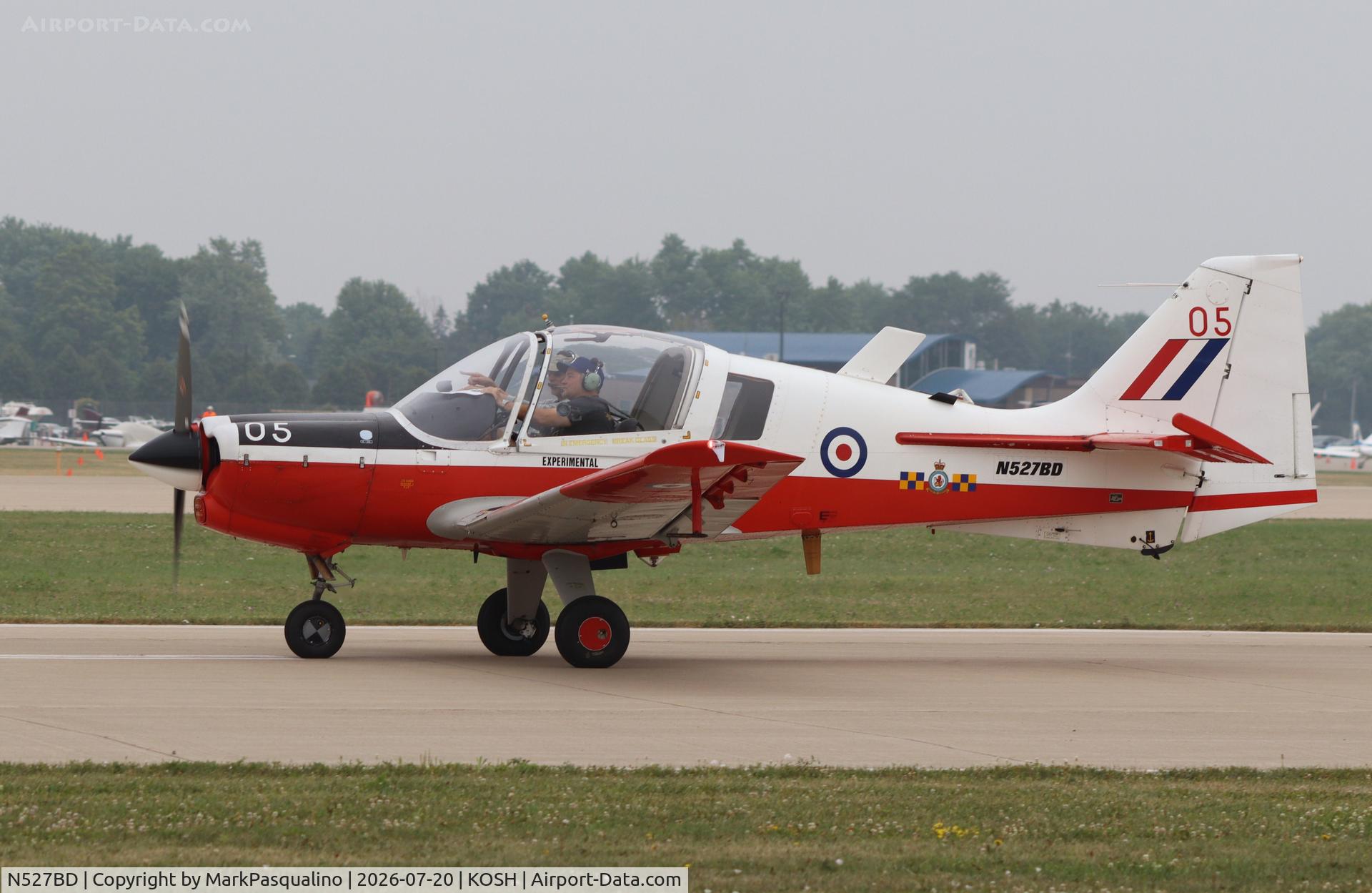 Aircraft N527BD, 1973 Scottish Aviation Bulldog T.1, c/n BH120/213, Scottish Aviation Bulldog T.1, at KOSH, photo by MarkPasqualino
