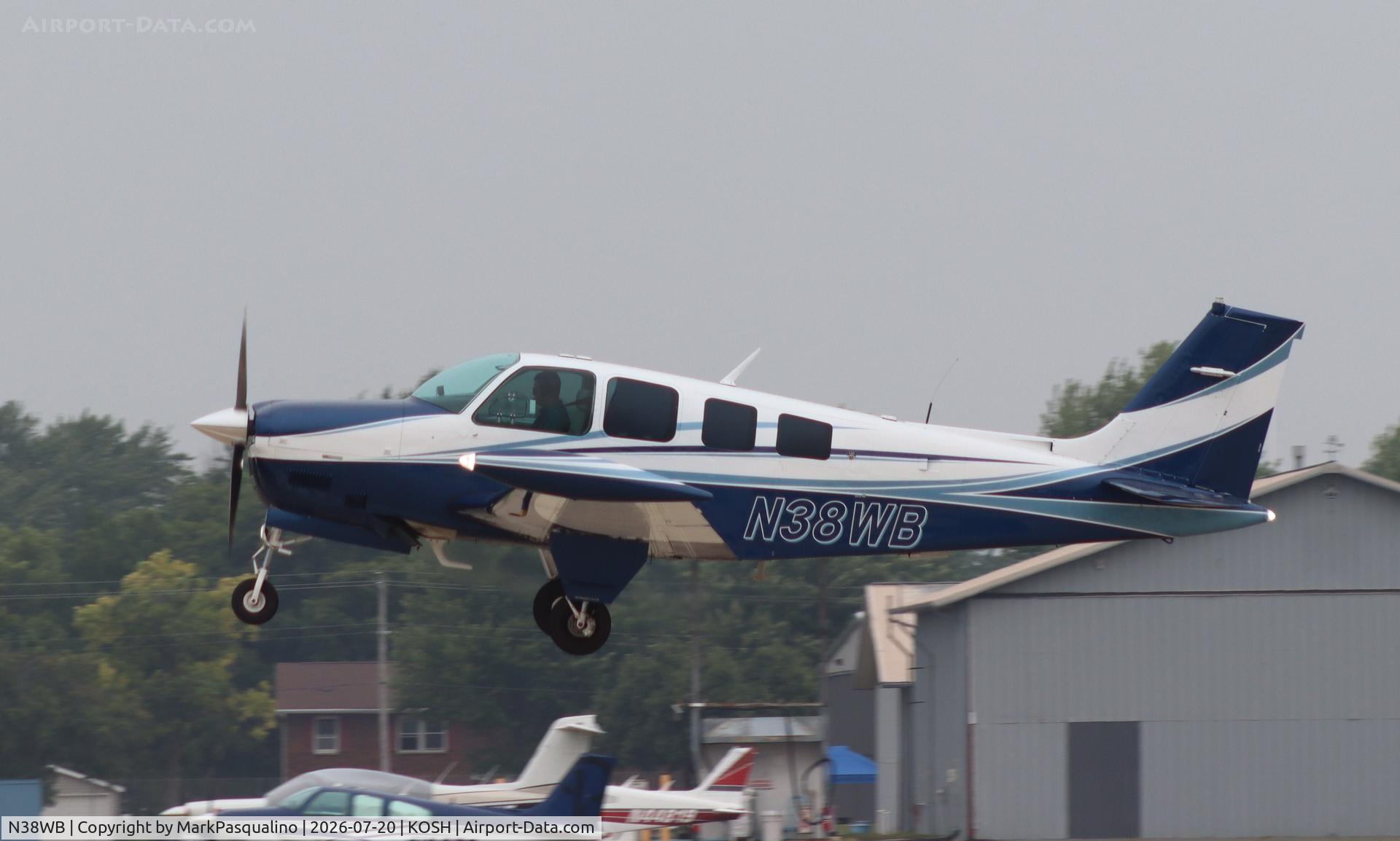 Aircraft N38WB, 1980 Beech A36 Bonanza 36, c/n E-1780, Beech A36, at KOSH, photo by MarkPasqualino