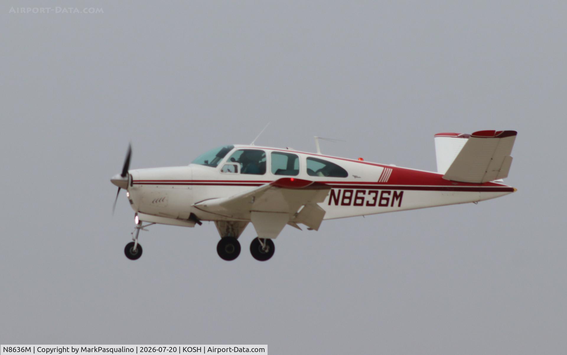 Aircraft N8636M, 1963 Beech P35 Bonanza, c/n D-7246, Beech P35, at KOSH, photo by MarkPasqualino