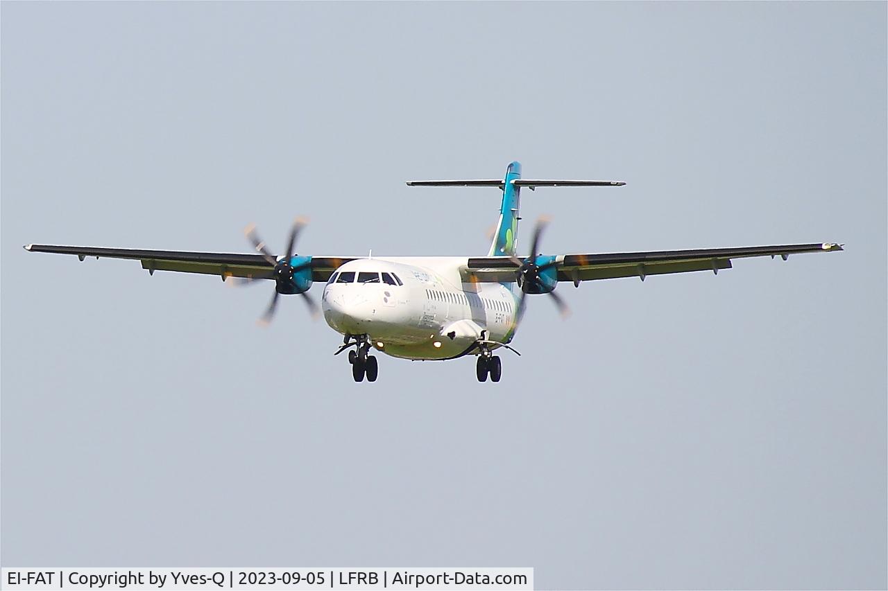 Aircraft EI-FAT, 2013 ATR 72-600 (72-212A), c/n 1097, ATR 42 600, Short approach rwy 25L, Brest-Bretagne airport (LFRB-BES), at LFRB, photo by Yves-Q