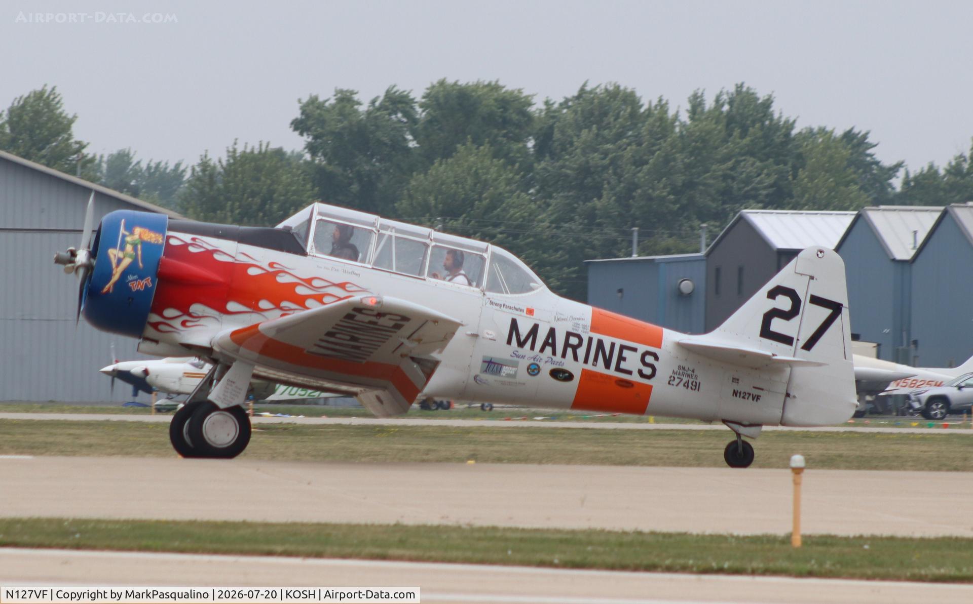 Aircraft N127VF, 1943 North American AT-6C Texan, c/n 88-12827, North American AT-6C, at KOSH, photo by MarkPasqualino