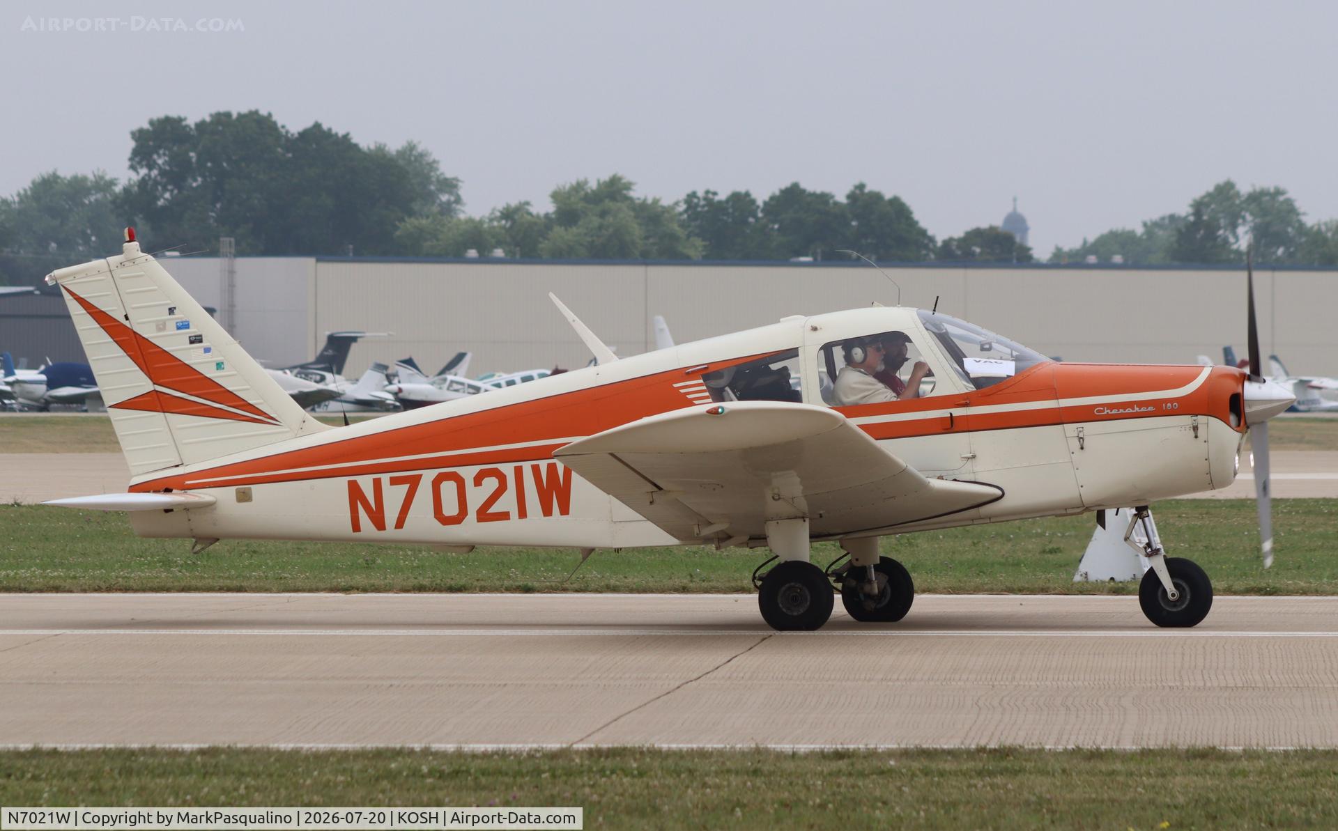Aircraft N7021W, 1962 Piper PA-28-180, c/n 28-703, Piper PA-28-180, at KOSH, photo by MarkPasqualino