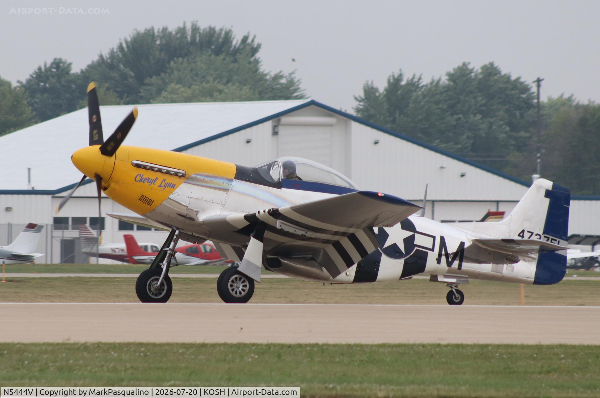 Aircraft N5444V, 1944 North American F-51D-25-NA Mustang, c/n 122-40291, North American P-51D, at KOSH, photo by MarkPasqualino
