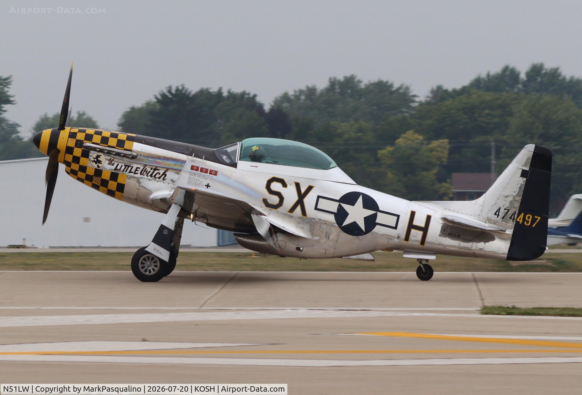 Aircraft N51LW, 1962 North American P-51D Mustang, c/n 122-41037, North American P-51D, at KOSH, photo by MarkPasqualino
