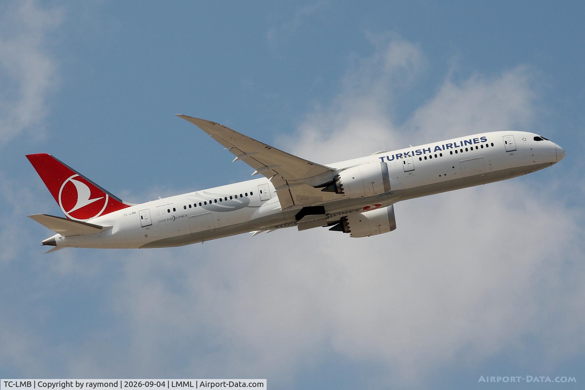 Aircraft TC-LMB, 2024 Boeing 787-9 Dreamliner, c/n 65823, Boeing 787-9 Dreamliner reg TC-LMB of Turkish Airlines taking off from Malta to Istanbul., at LMML, photo by raymond