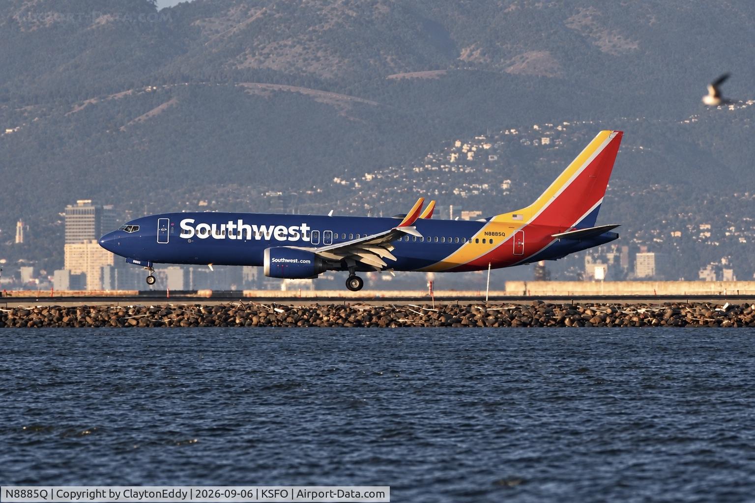 Aircraft N8885Q, 2023 Boeing 737 Max 8, c/n 67961 l/n 8652, SFO 2026, at KSFO, photo by ClaytonEddy