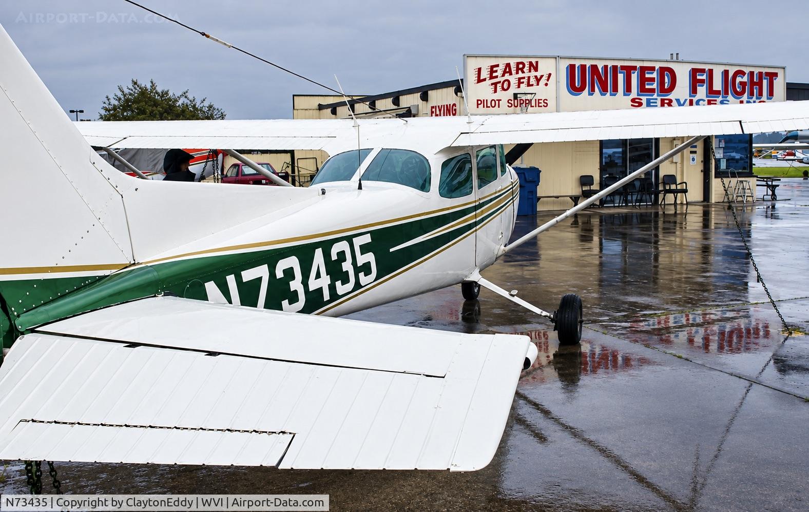 Aircraft N73435, 1976 Cessna 172M, c/n 17267459, Watsonville airport in California 2002, at WVI, photo by ClaytonEddy