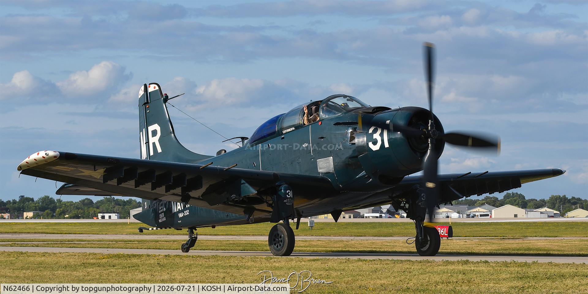 Aircraft N62466, 1955 Douglas EA-1E Skyraider, c/n 10255 (135178), Oshkosh 26, at KOSH, photo by topgunphotography