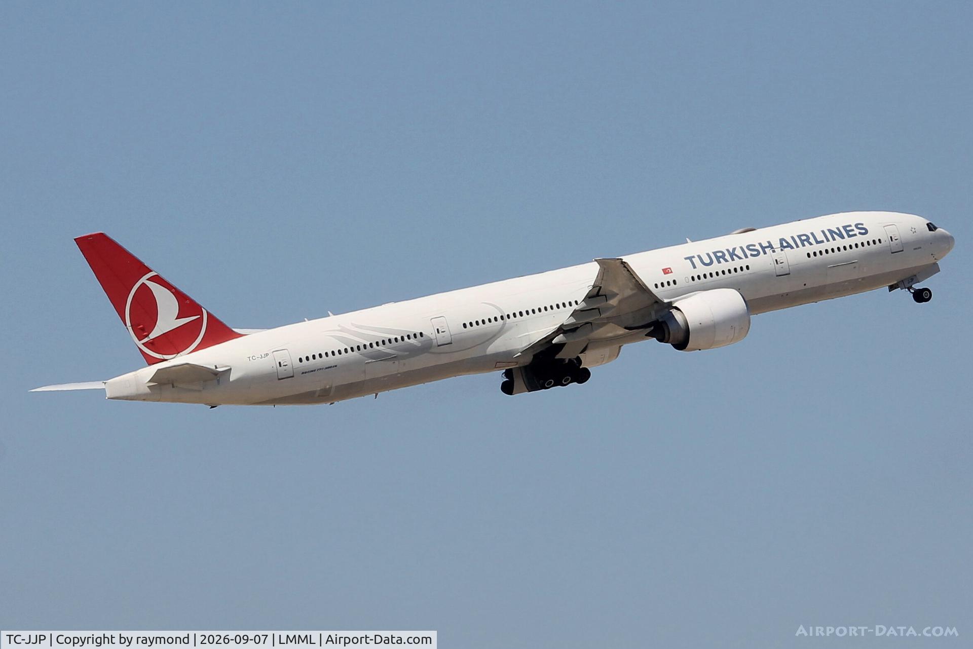 Aircraft TC-JJP, 2011 Boeing 777-3F2/ER, c/n 40797 l/n 959, Boeing 777-3F2(ER) of Turkish Airlines reg TC-JJP airborne from MLA RW31., at LMML, photo by raymond