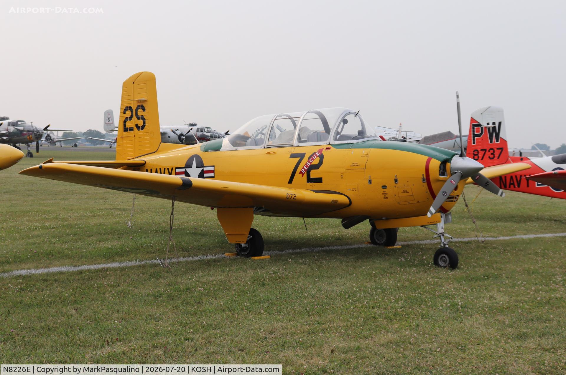 Aircraft N8226E, 1957 Beech D-45 Mentor, c/n BG-379, Beech T-34B, at KOSH, photo by MarkPasqualino
