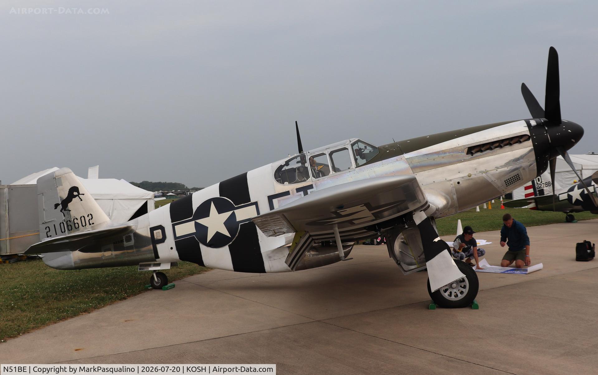 Aircraft N51BE, SHILLELAGH P51B LLC P-51B, c/n 104-25404, North American P-51B, at KOSH, photo by MarkPasqualino