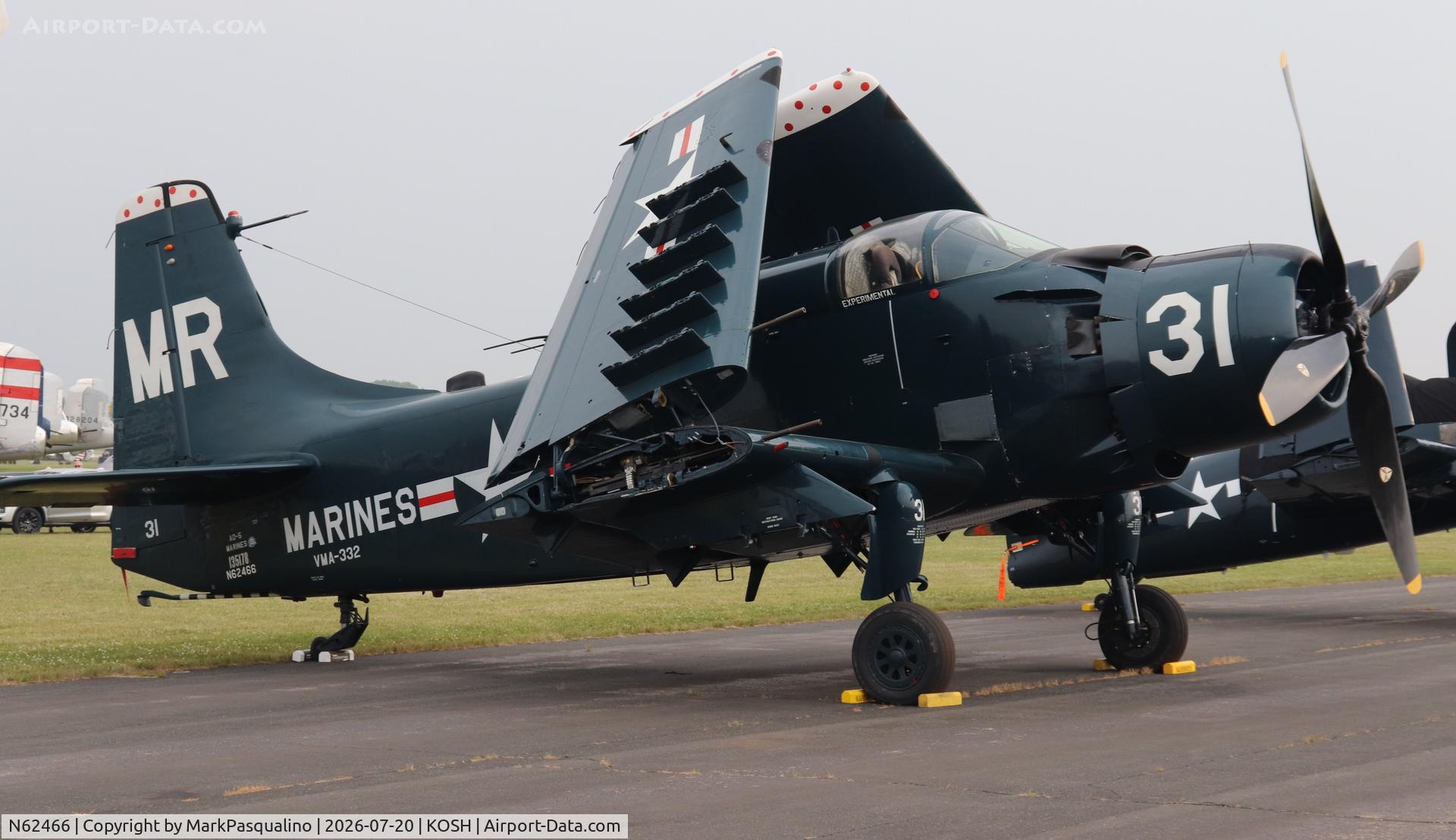 Aircraft N62466, 1955 Douglas EA-1E Skyraider, c/n 10255 (135178), Douglas EA-1E, at KOSH, photo by MarkPasqualino