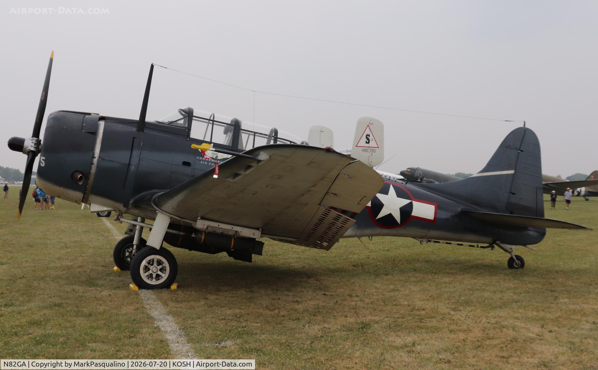 Aircraft N82GA, Douglas SBD-5 Dauntless, c/n 54532, Douglas SBD-5 Dauntless, at KOSH, photo by MarkPasqualino
