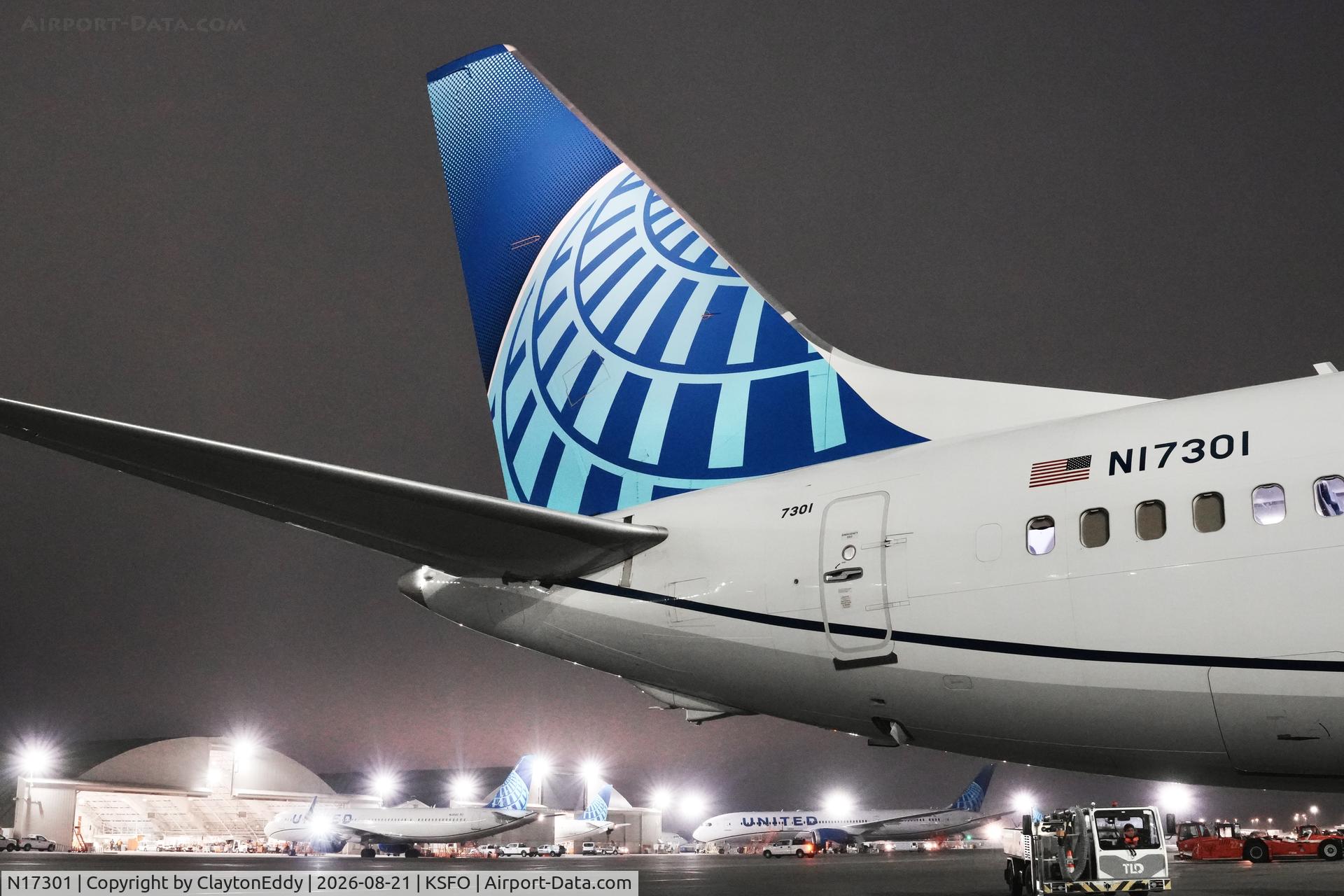 Aircraft N17301, 2023 Boeing 737-8 MAX, c/n 67554 l/n 8548, SFO 2026, at KSFO, photo by ClaytonEddy