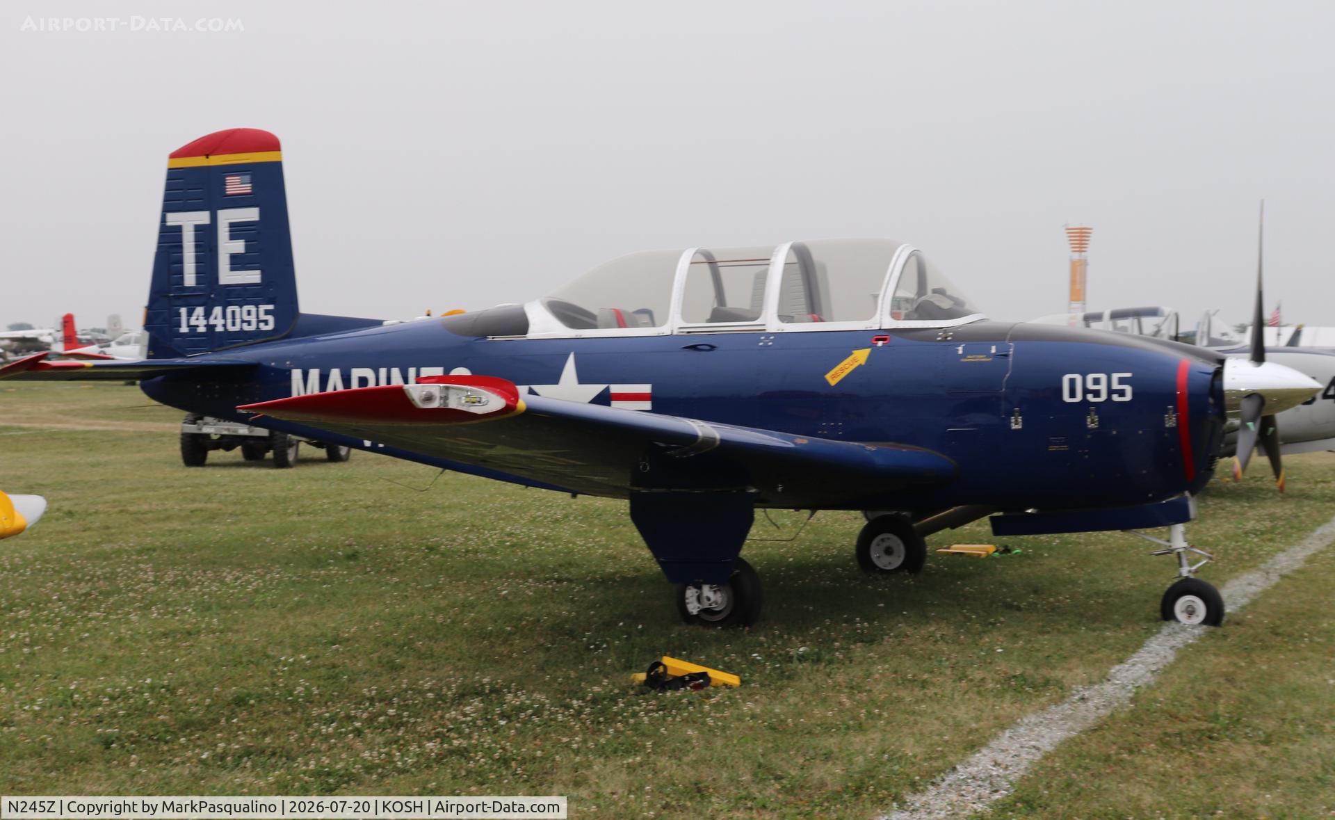 Aircraft N245Z, 1957 Beech T-34B, c/n 144095, Beech T-34B, at KOSH, photo by MarkPasqualino