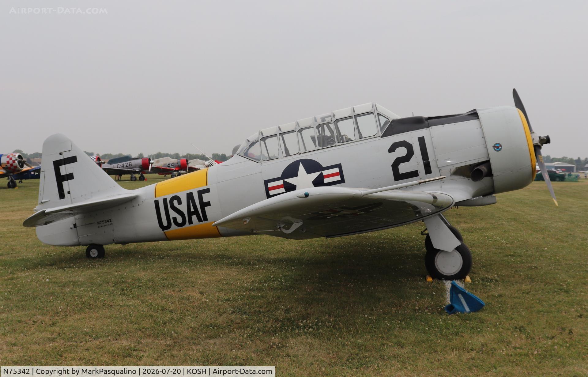 Aircraft N75342, 1956 North American AT-6D Texan, c/n 42-44641, North American AT-6D, at KOSH, photo by MarkPasqualino
