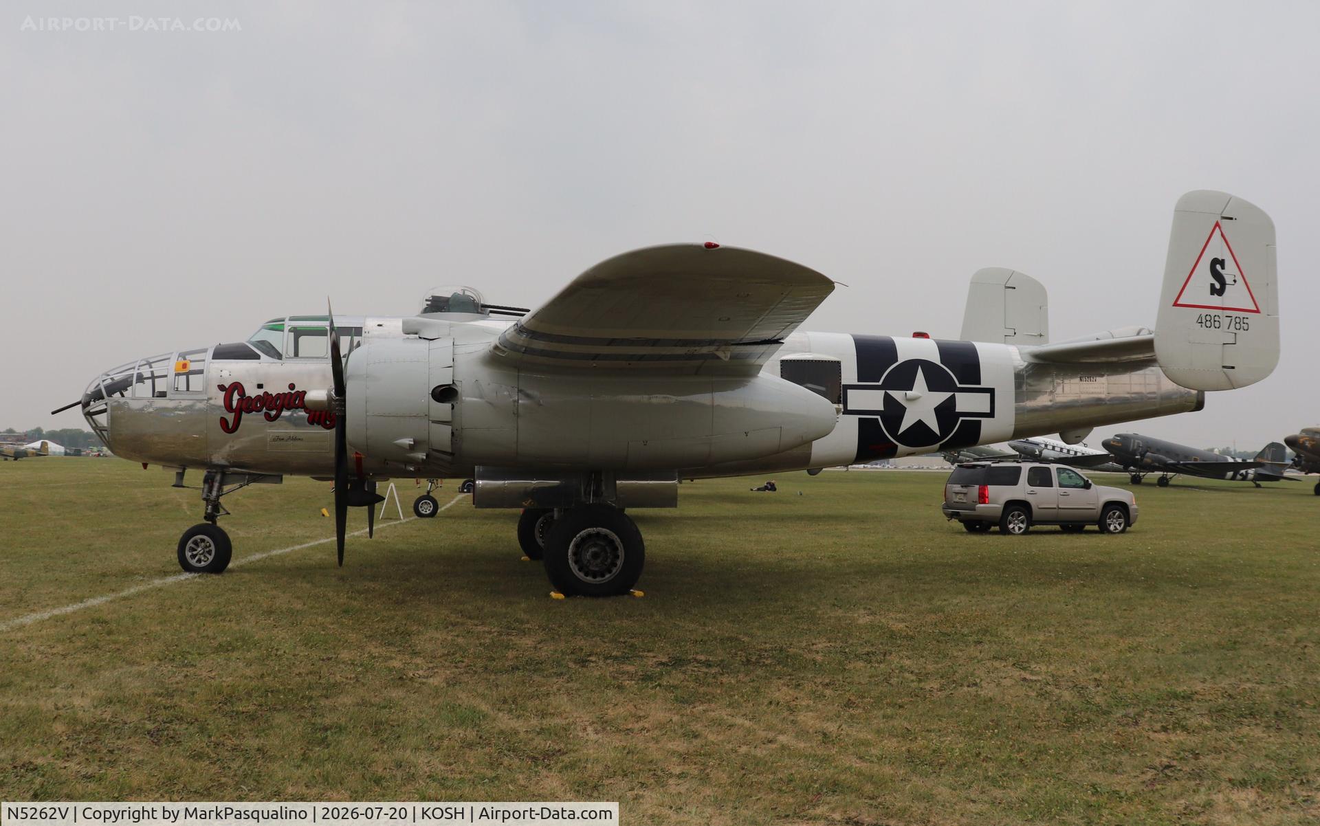 Aircraft N5262V, 1944 North American B-25J-32-NC Mitchell, c/n 44-86785, North American B-25J, at KOSH, photo by MarkPasqualino