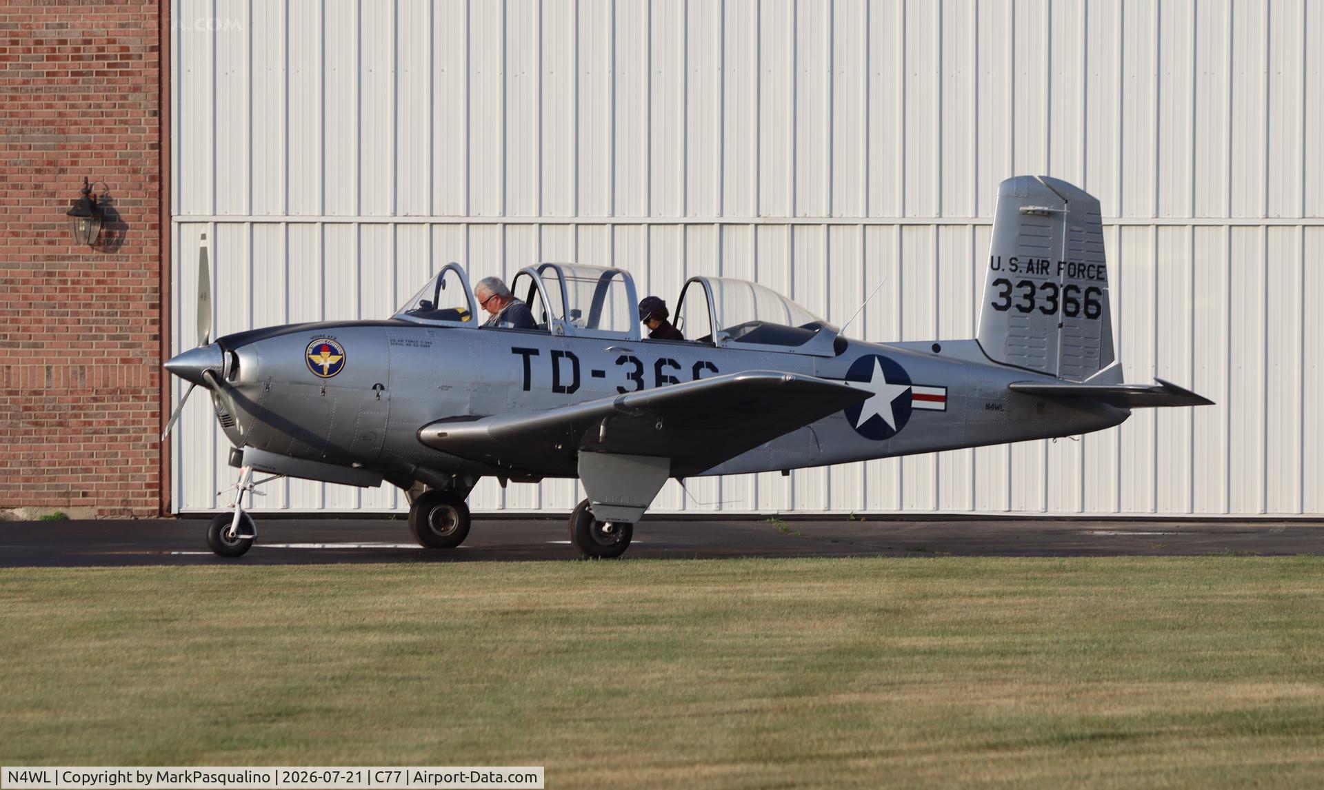 Aircraft N4WL, Beech T-34A (A45) Mentor Mentor, c/n G-127, Beech T-34A, at C77, photo by MarkPasqualino