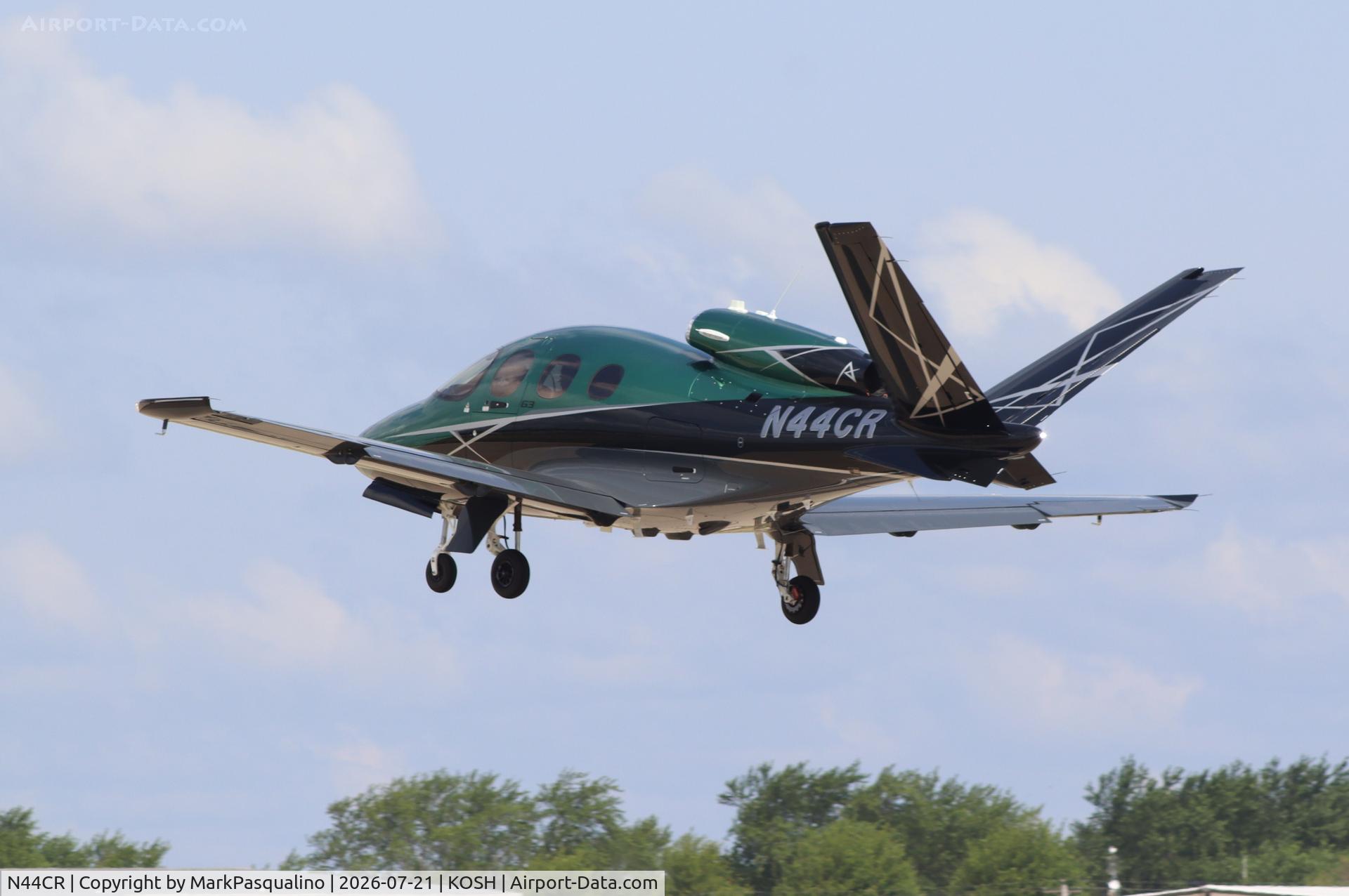 Aircraft N44CR, 2026 Cirrrus Desing Corp SF50 G3, c/n 0784, Cirrus SF50 G3, at KOSH, photo by MarkPasqualino
