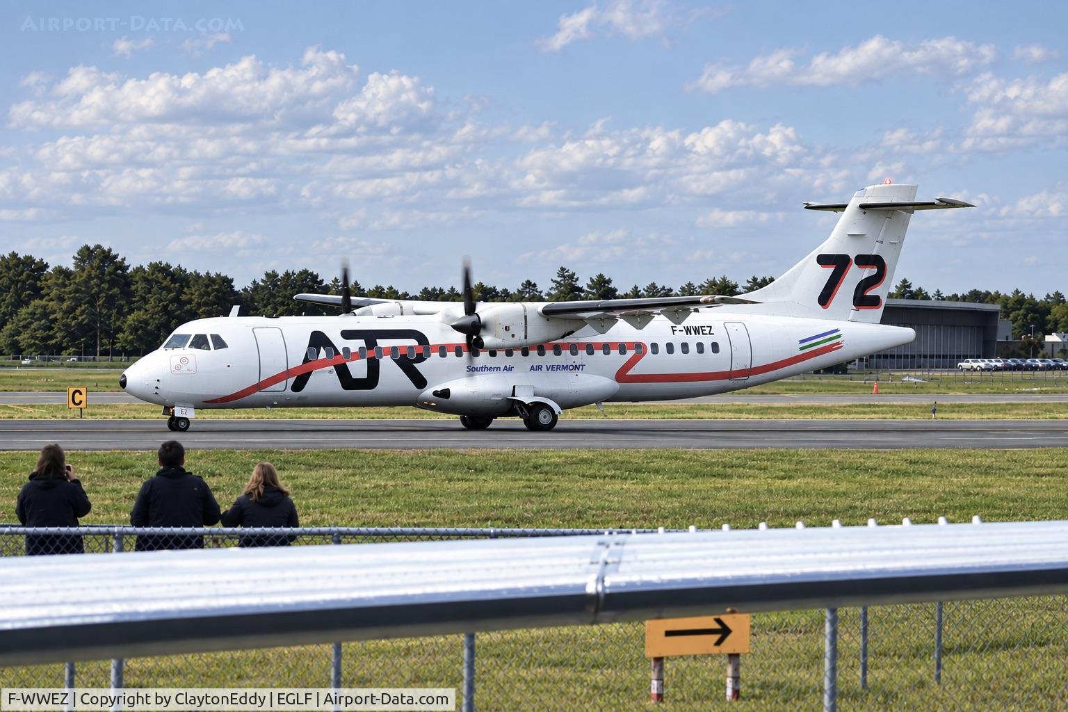 Aircraft F-WWEZ, 1989 ATR 72-201, c/n 108, England, United Kingdom Farnborough airshow 1990, at EGLF, photo by ClaytonEddy