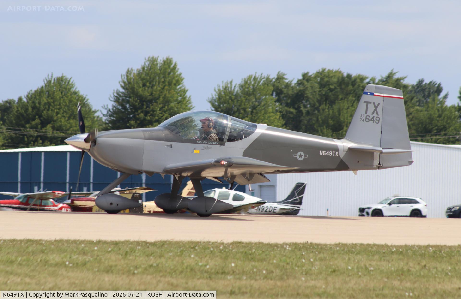 Aircraft N649TX, 2024 Dabney James B RV-14A, c/n 140150, Vans RV-14A, at KOSH, photo by MarkPasqualino
