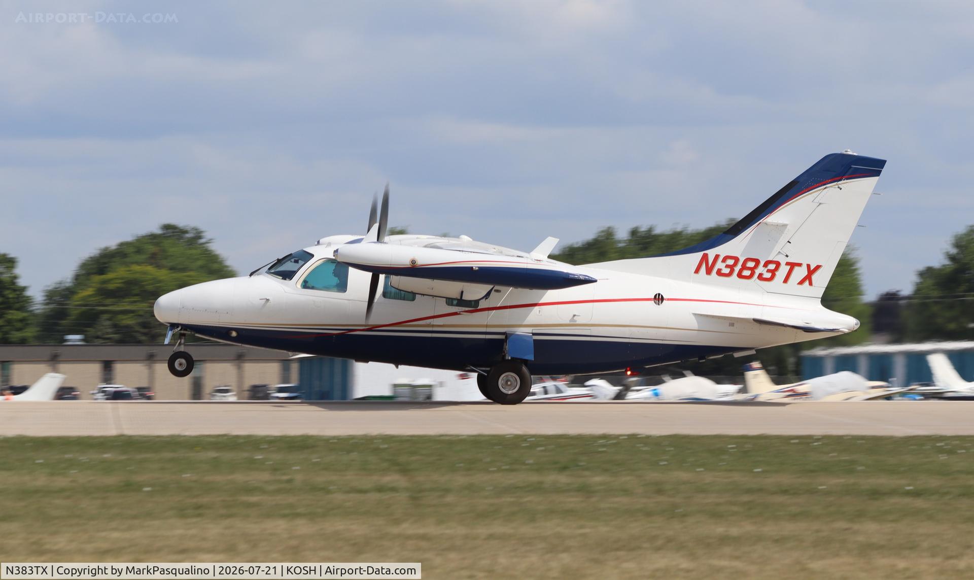 Aircraft N383TX, 1975 Mitsubishi MU-2B-26, c/n 332, Mitsubishi MU-2B-26, at KOSH, photo by MarkPasqualino