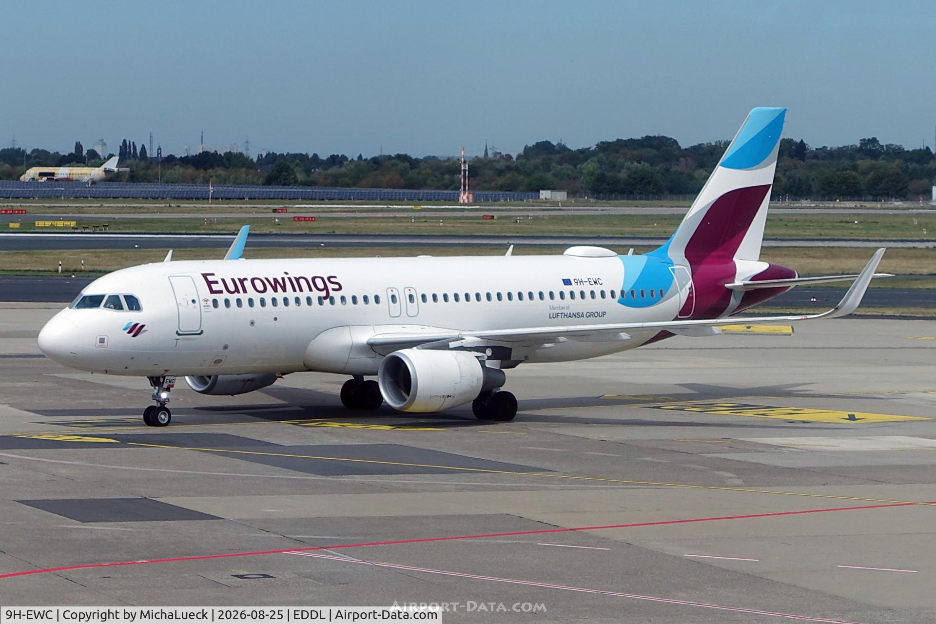 Aircraft 9H-EWC, 2016 Airbus A320-214, c/n 7012, At Lohausen, at EDDL, photo by MichaLueck